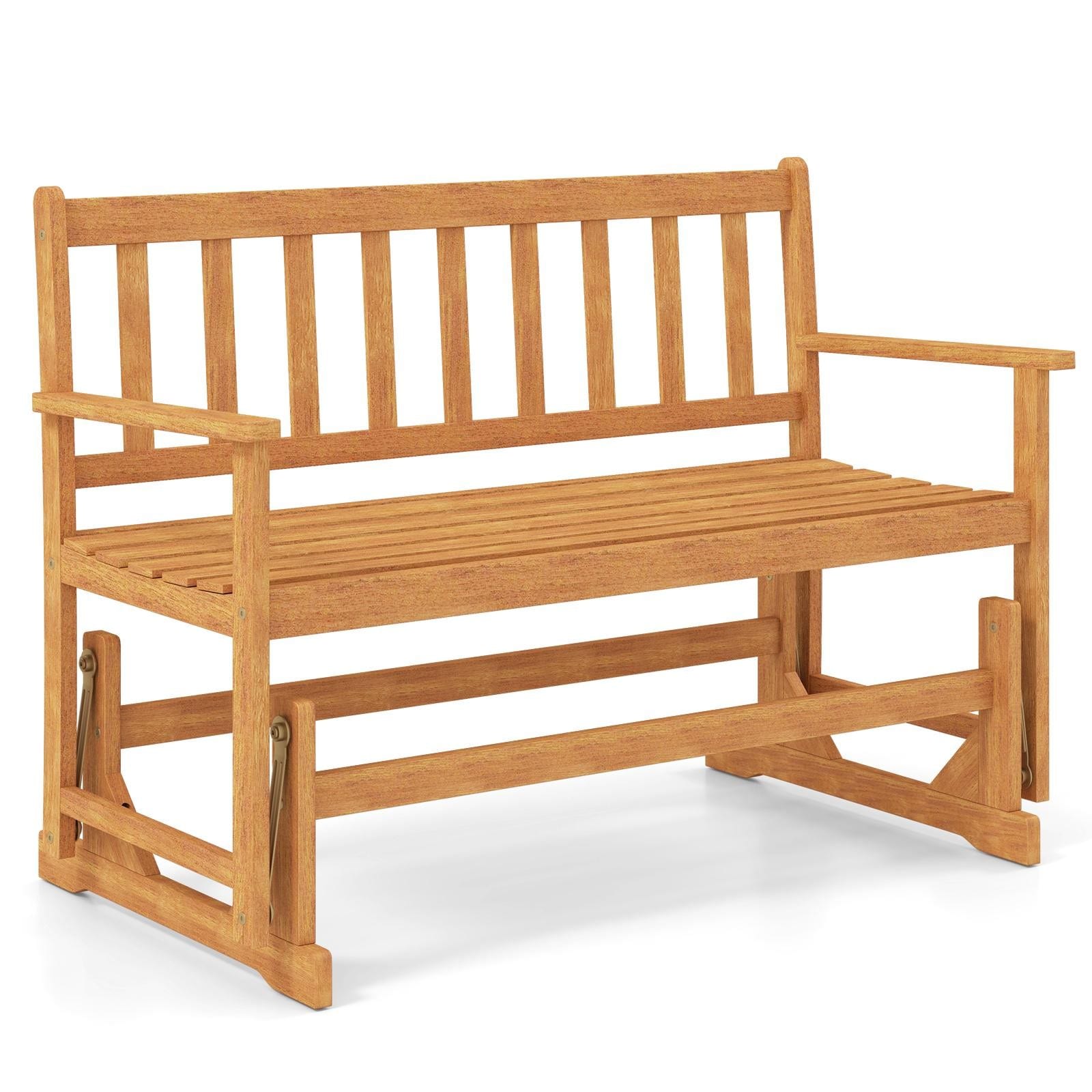 LIVIZA 48-in W x 34-in H Natural Acacia Garden Bench
