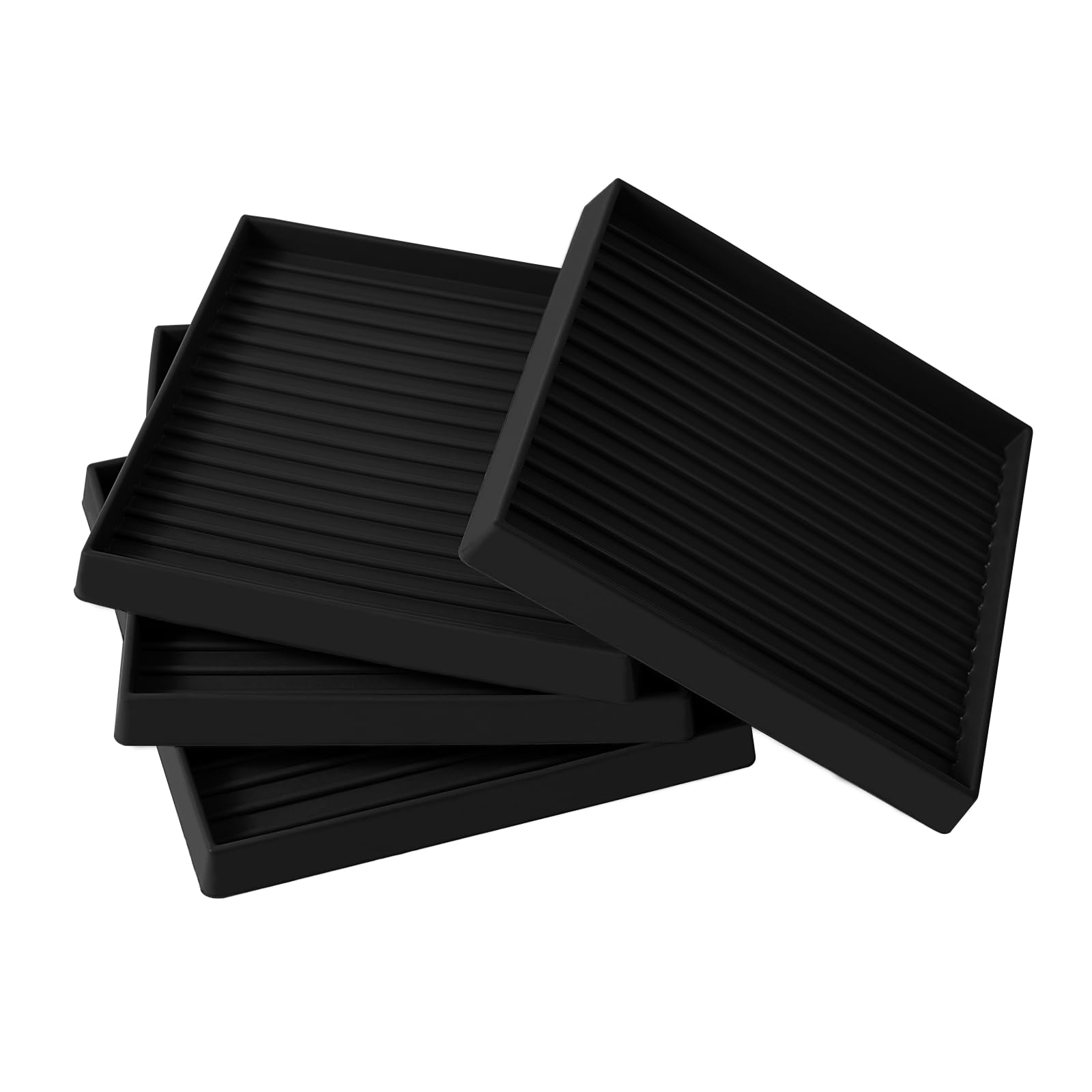 Phewnyzo  5x5 Square Rubber Furniture Caster Cups Anti Sliding Furniture Pads Bed Stopper Floor Protectors with Grip for Hardwood Tile Laminate