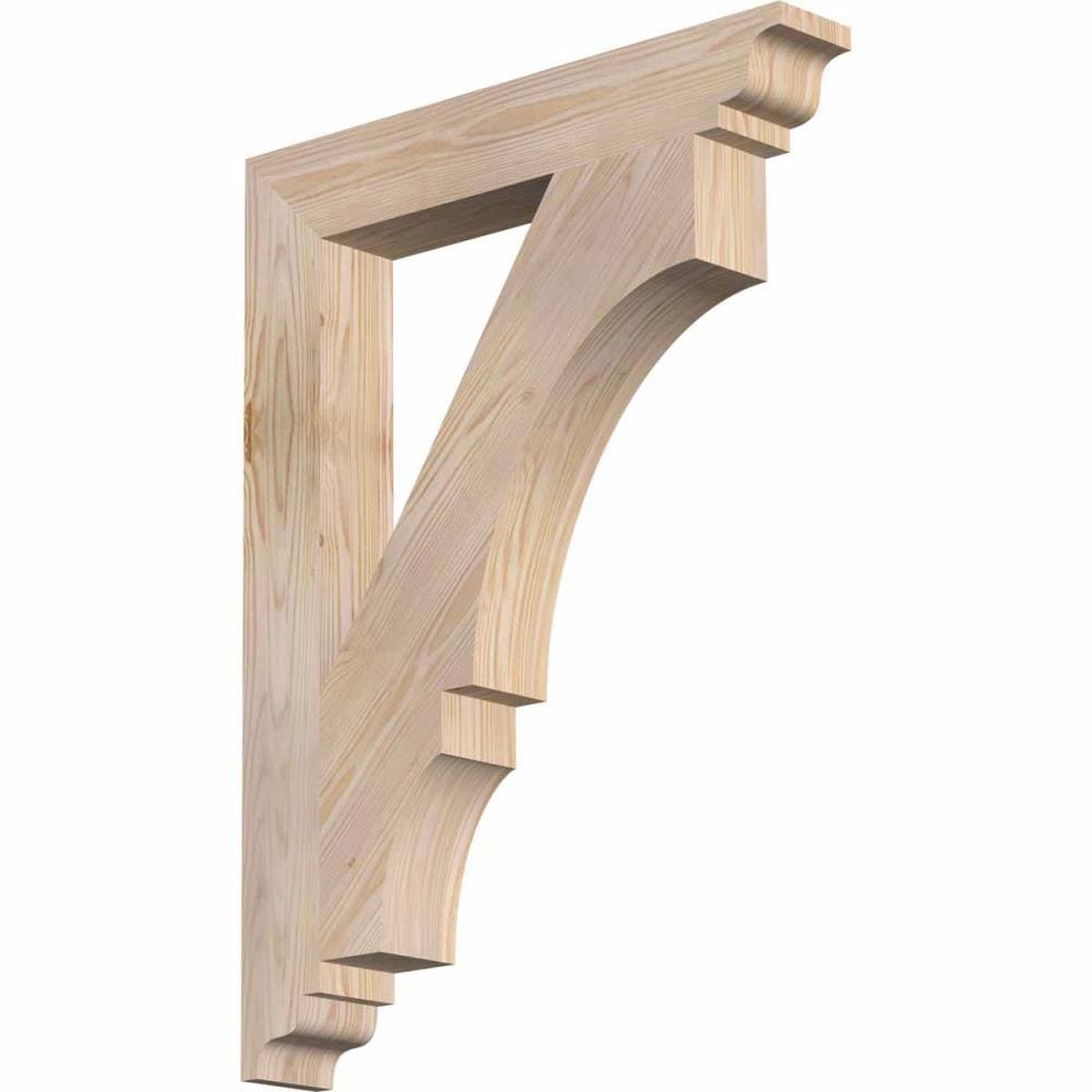 Ekena Millwork BKT04X24X32BOA01SDF Balboa traditional smooth 3-1/2-in x 24-in x 32-in Douglas fir Brown Wood Standard bracket