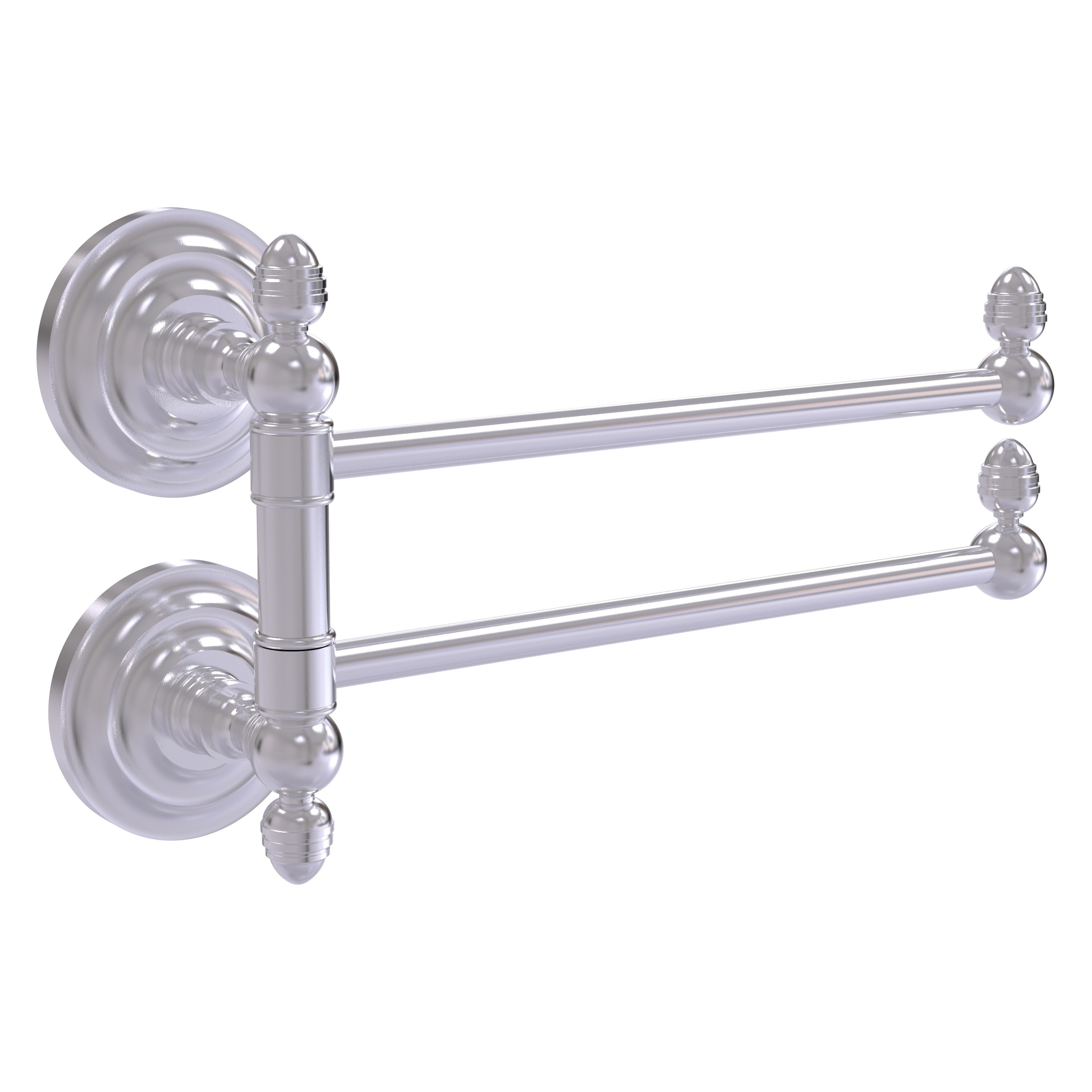 Allied Brass QN-GTB-2-SCH Que New 12-in double Satin Chrome Wall mount Double Towel Bar