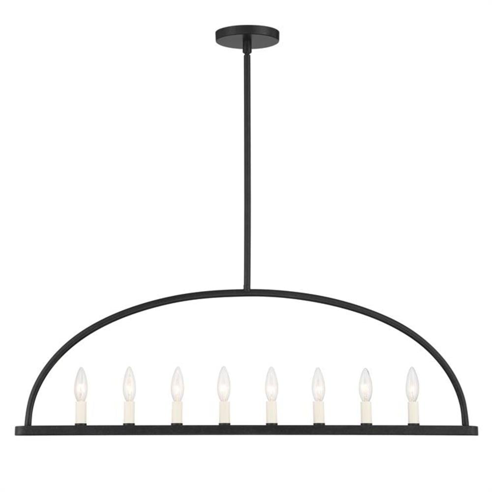 Crystorama ABB-3007-BK Abbott 8 -Light Matte Black Rustic For Use in Bedrooms, Dining Rooms, Foyers, Kitchens, Living Rooms Chandelier