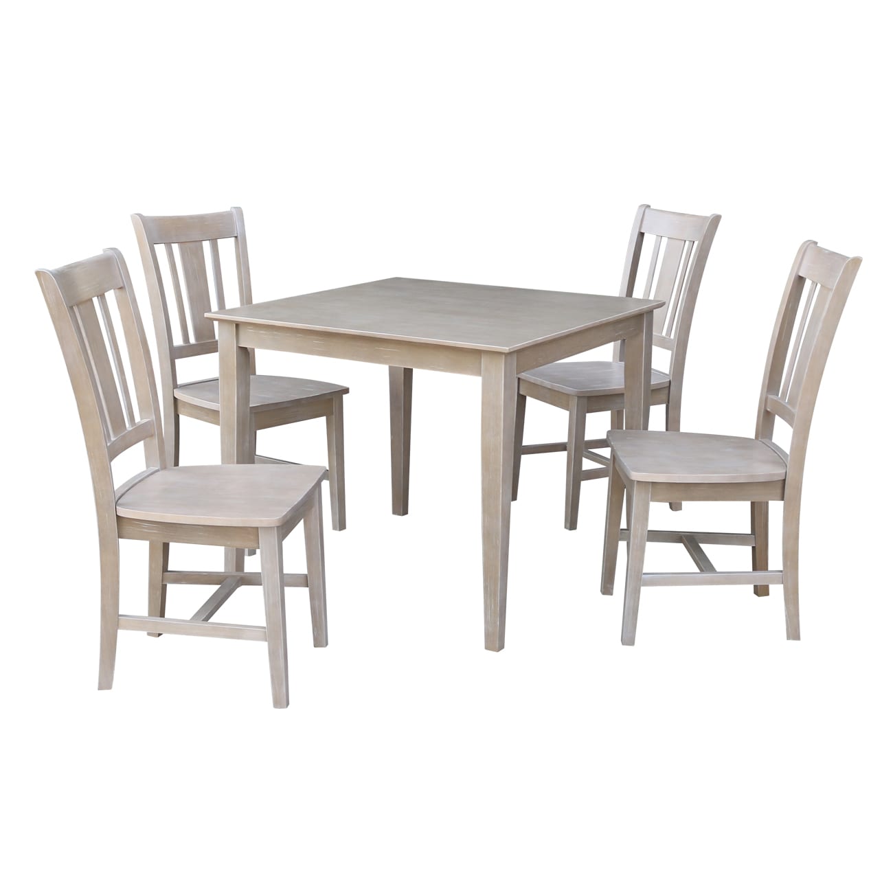 International Concepts K09-3636-C10-4 Washed gray taupe Casual Dining Room Set with Square Table ( Seats 4 )