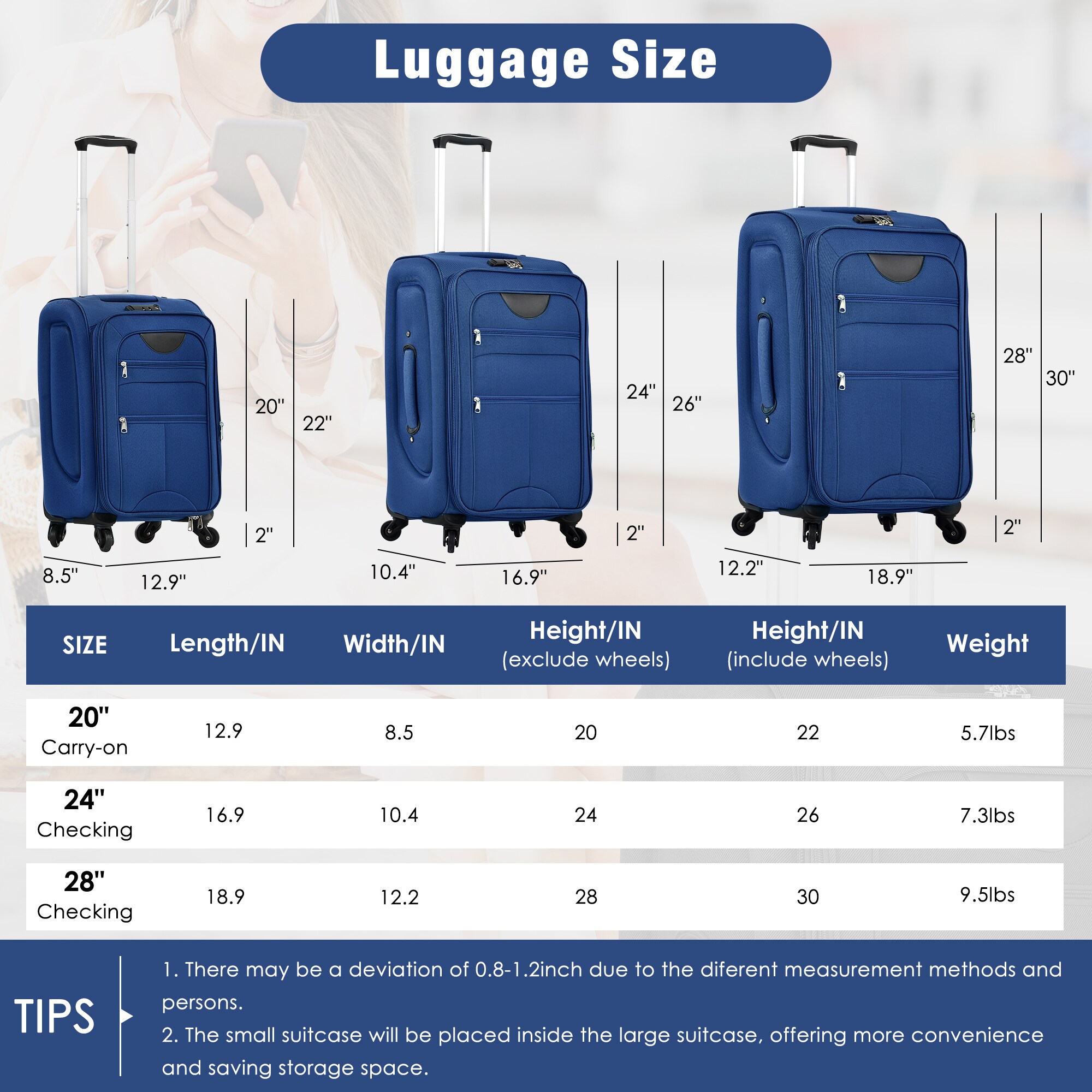 SINOFURN SYD9600017BL Luggage-And-Luggage-Sets - View #4