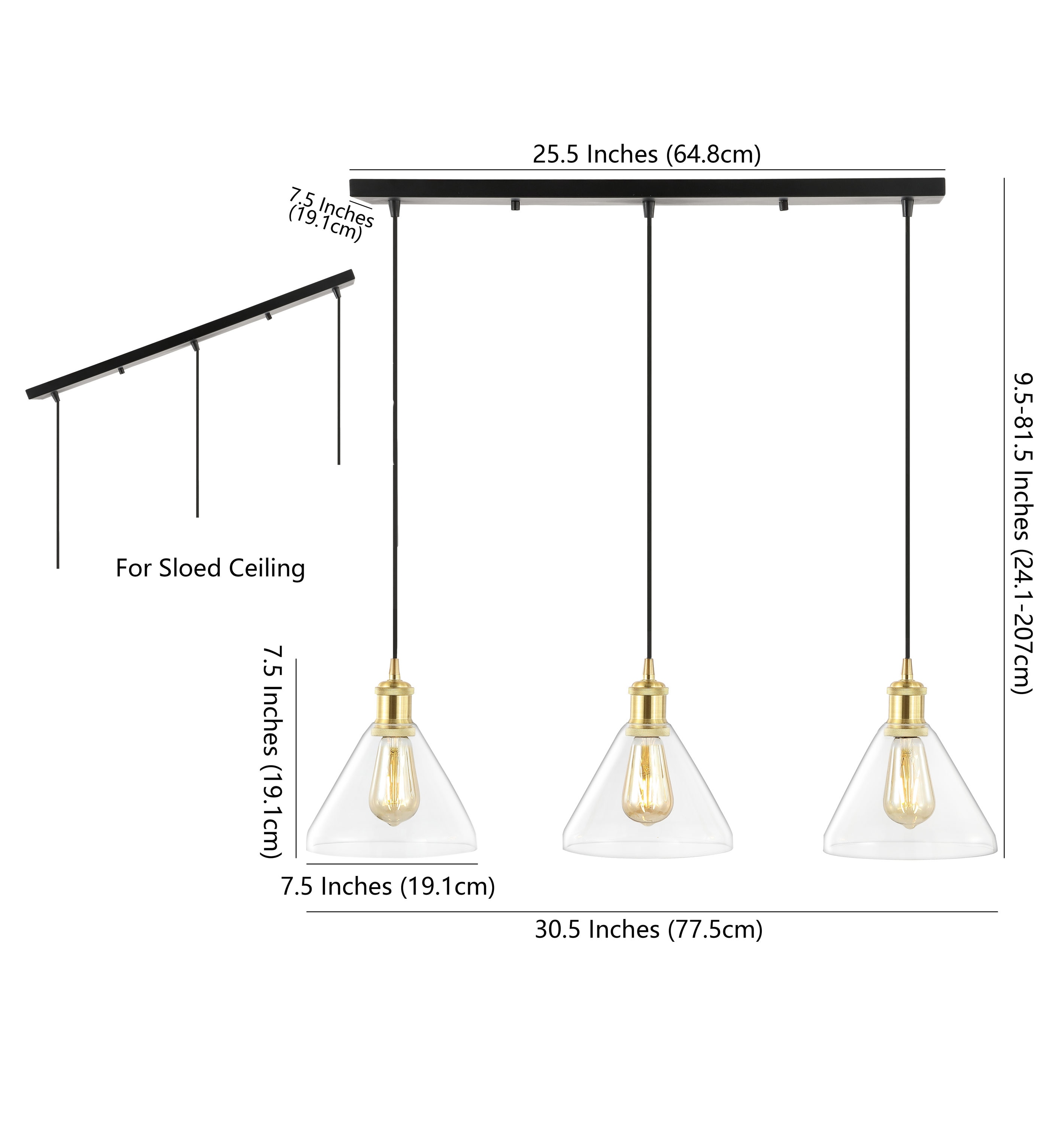 Kiawah Island Brushed Gold 30.5" LED Linear Pendant with Clear Glass