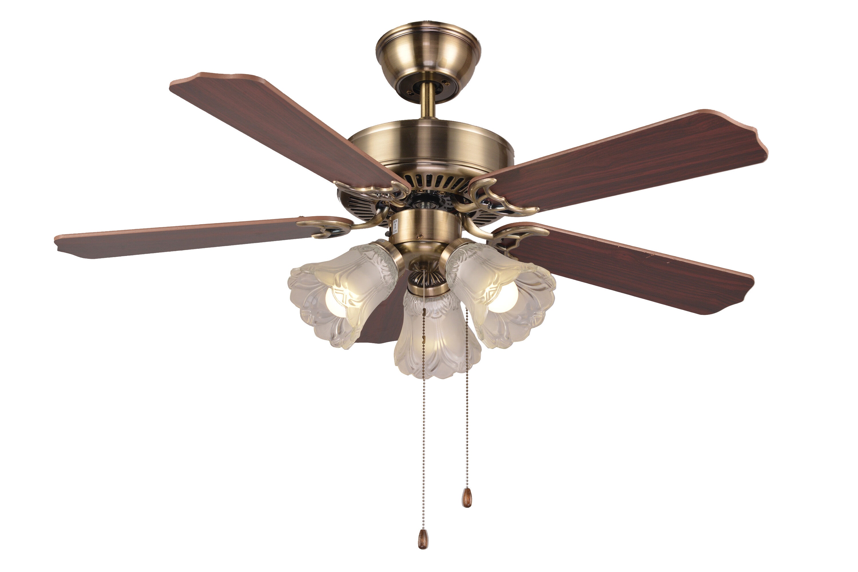 Yardreeze 42.1-Inches Brown with Wood Blades Integrated LED