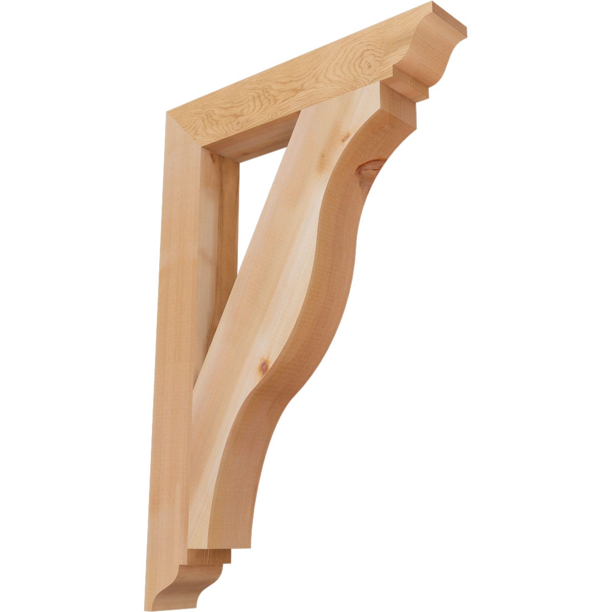 Ekena Millwork BKT04X24X36FST01SWR Funston traditional smooth 3-1/2-in x 24-in x 36-in Western red cedar Brown Wood Standard bracket