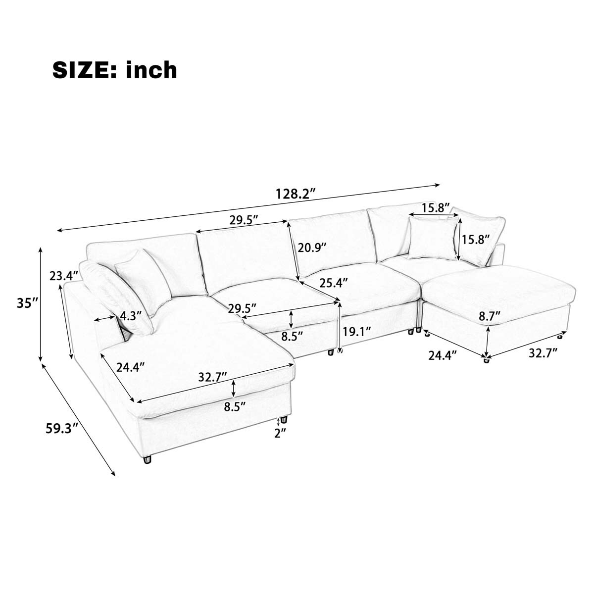 ModernLuxe WY000385AAA Sofas-Loveseats - View #7