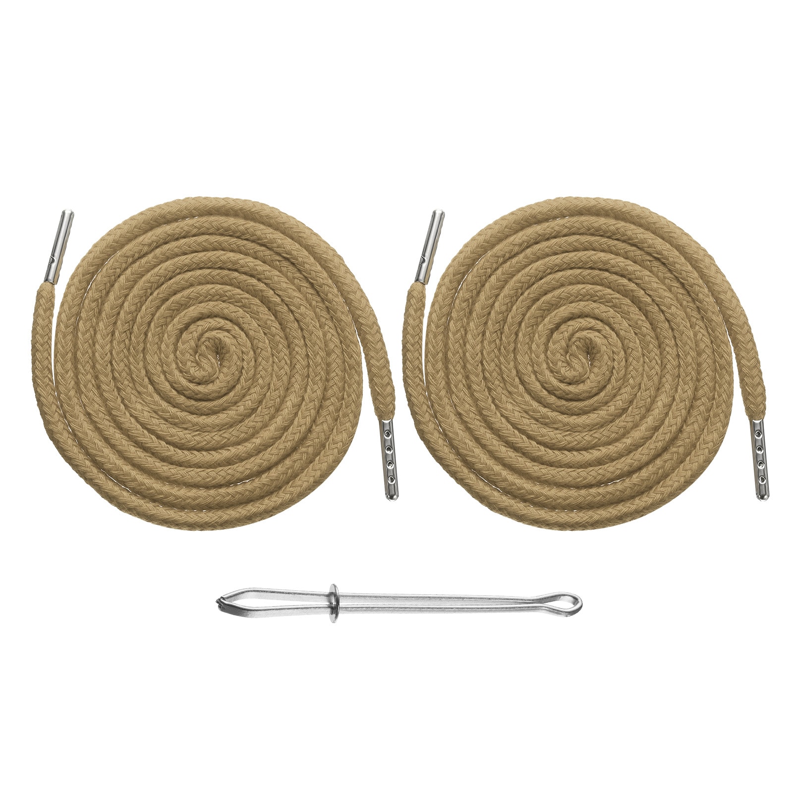 Unique Bargains 2pcs Drawstring Cords 51 Inch Replacement Drawstring Hoodie String Sewing Tool with Easy Threader for Hoodie Sweatpants Jackets Pants Hats Coats Bags Khaki #S26042400UX3481