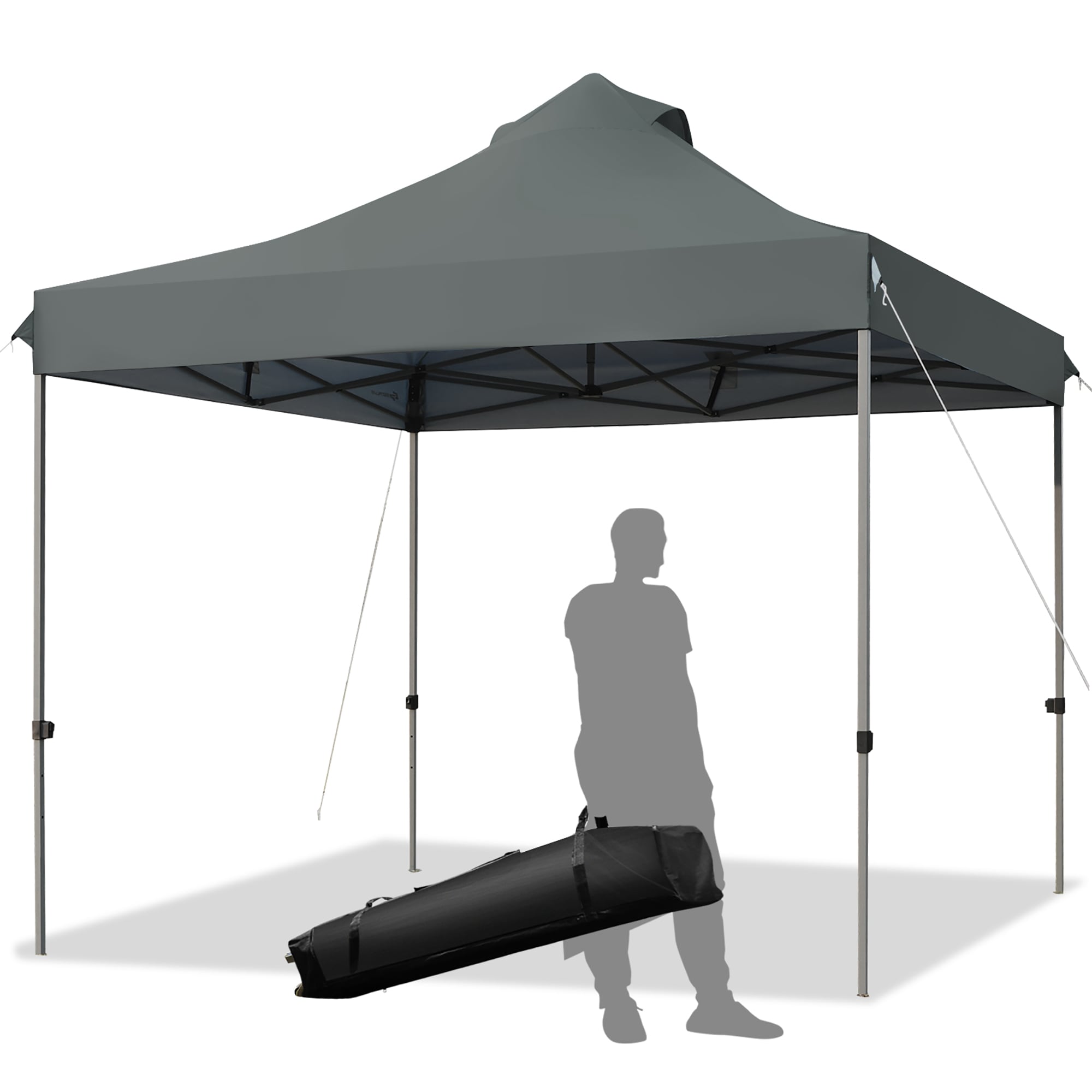 Costway  10' x 10' Portable Pop Up Canopy Event Party Tent Adjustable with Roller Bag Grey