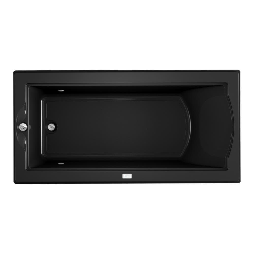 Jacuzzi KK05917 FUZION 35.4-Inches x 70.7-Inches Black Acrylic Rectangular Drop-in Soaking bathtub Drain ( Reversible Drain )