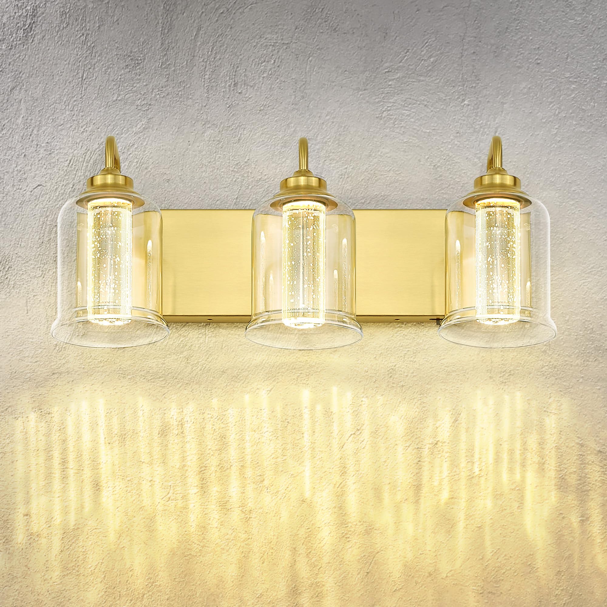 LTMATE LSZSL72B-3W LED BG JAZAVA 20.5-in 3 -Light Brushed Gold Integrated LED Modern/contemporary Vanity light