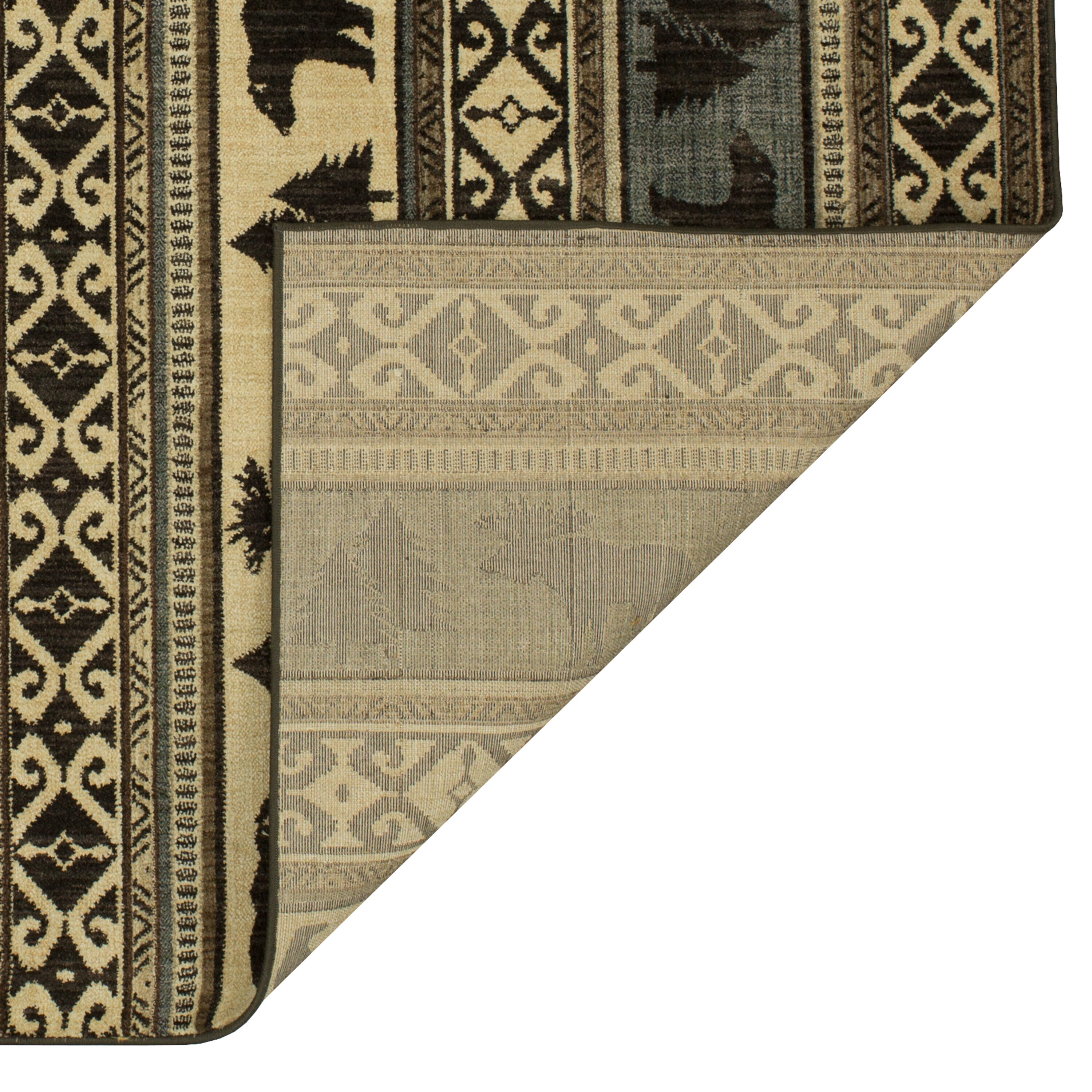 allen + roth Woodland 4 x 6 Brown Indoor Geometric Lodge Area Rug in the  Rugs department at