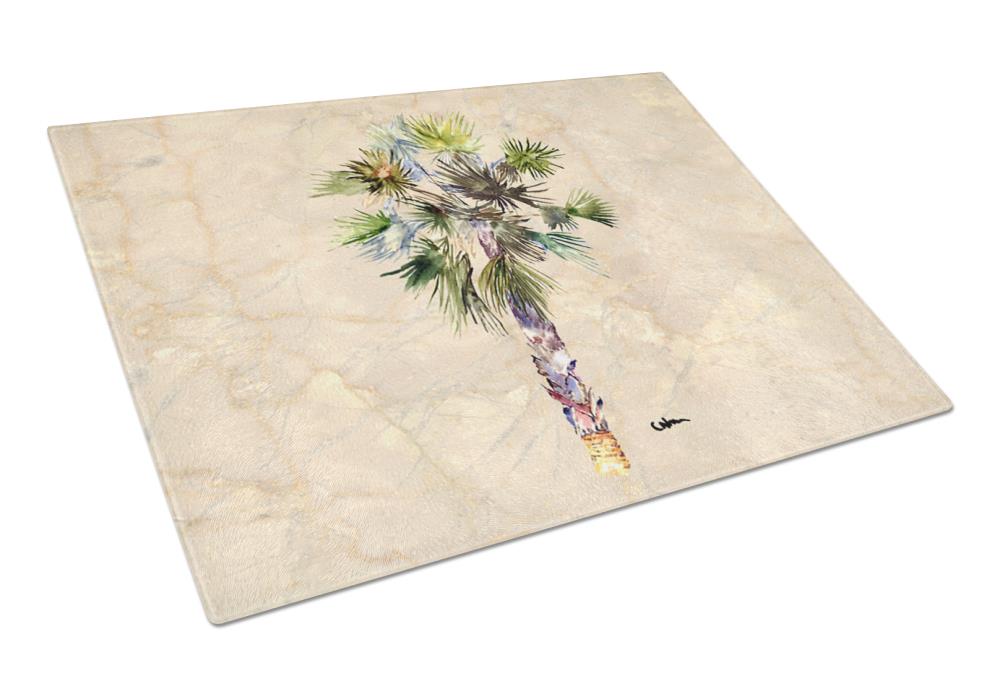 Caroline's Treasures 8481LCB Palm Tree 11.25-in L x 15.75-in W Glass Cutting Board