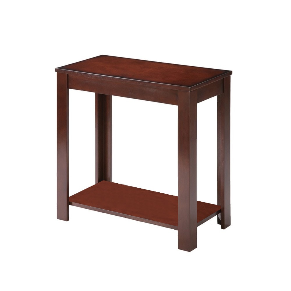 Slickblue Brown/Black Nightstand 24 x 24 Manufactured Wood Rectangular Side Table with 1 Shelf Storage for Bedroom and Sofa Area