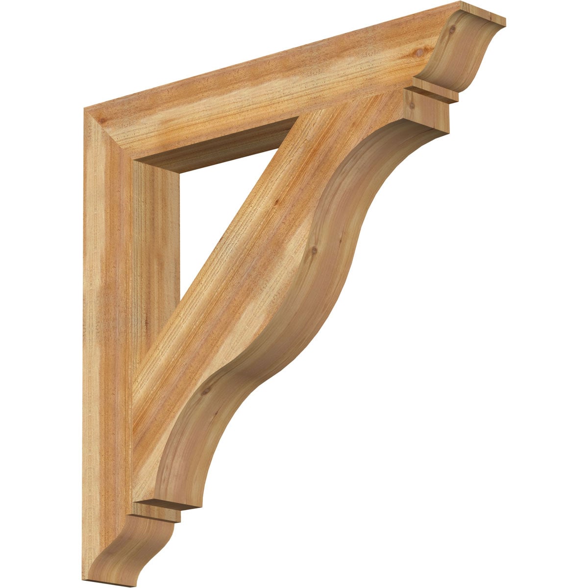 Ekena Millwork BKT06X42X42FST01RWR Funston traditional rough sawn 6-in x 42-in x 42-in Western red cedar Brown Wood Standard bracket
