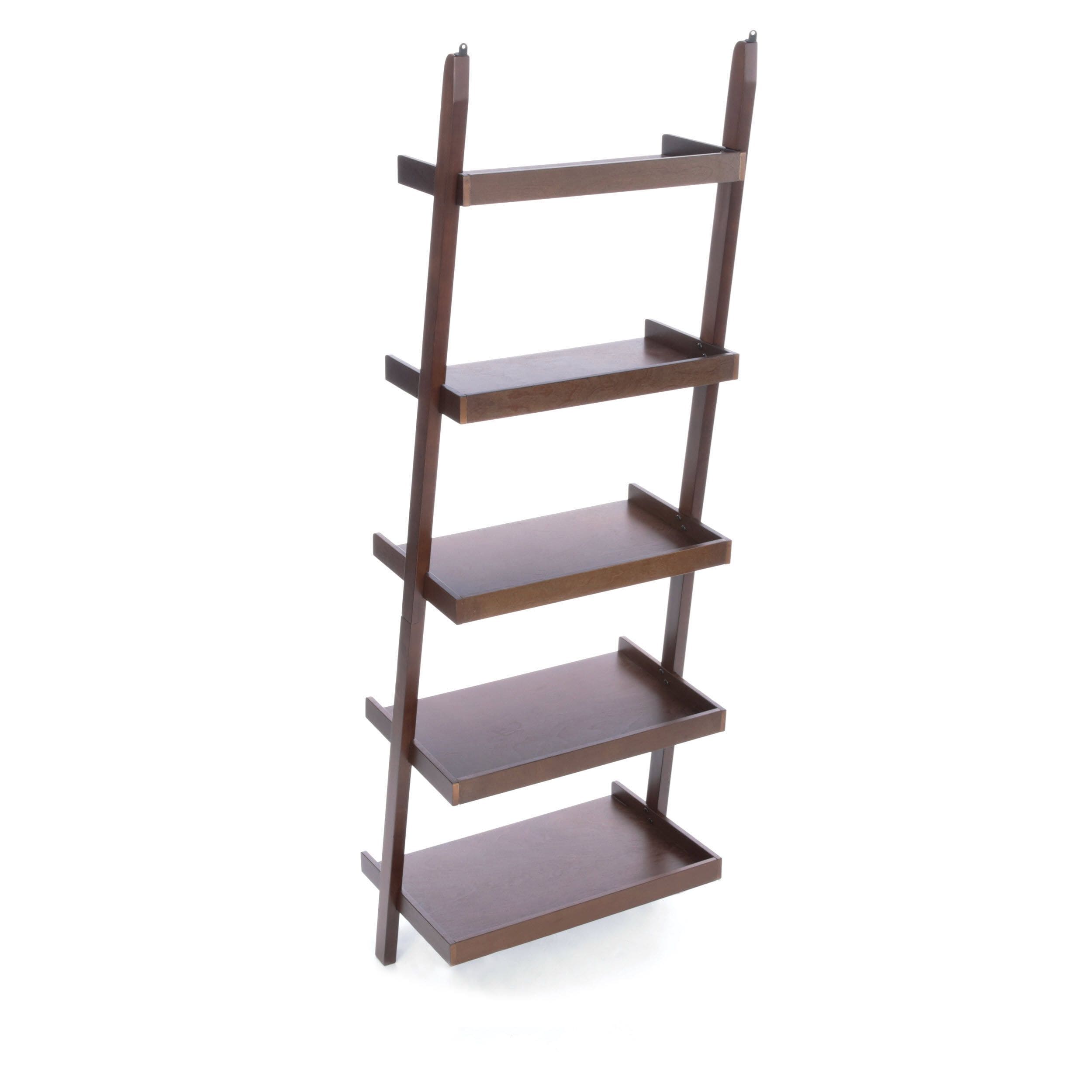 Roth Java Wood 5 Shelf Ladder Bookcase, Allen Roth White Wood 5 Shelf Ladder Bookcase