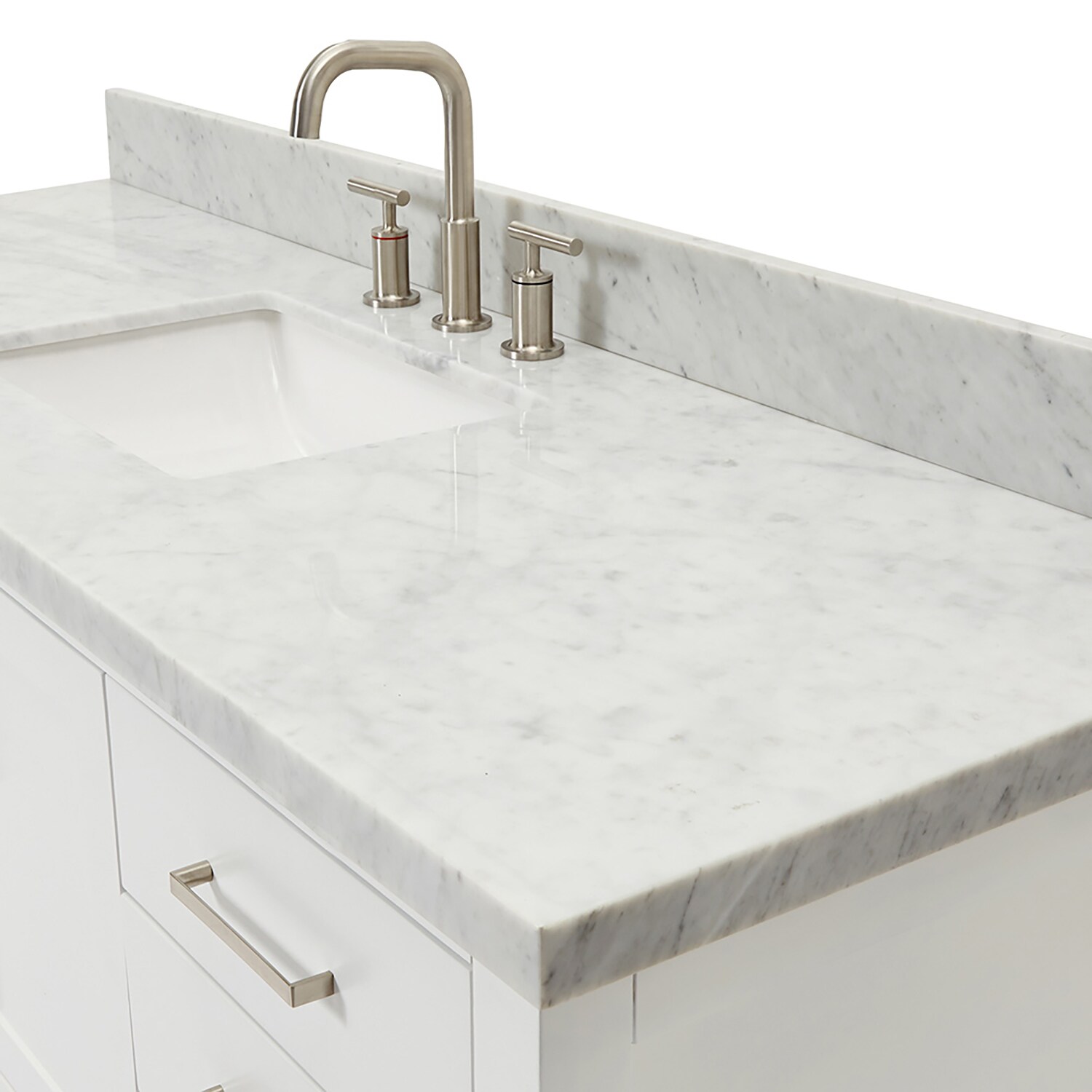 Magnolia 61" White Marble Top Freestanding Bathroom Vanity