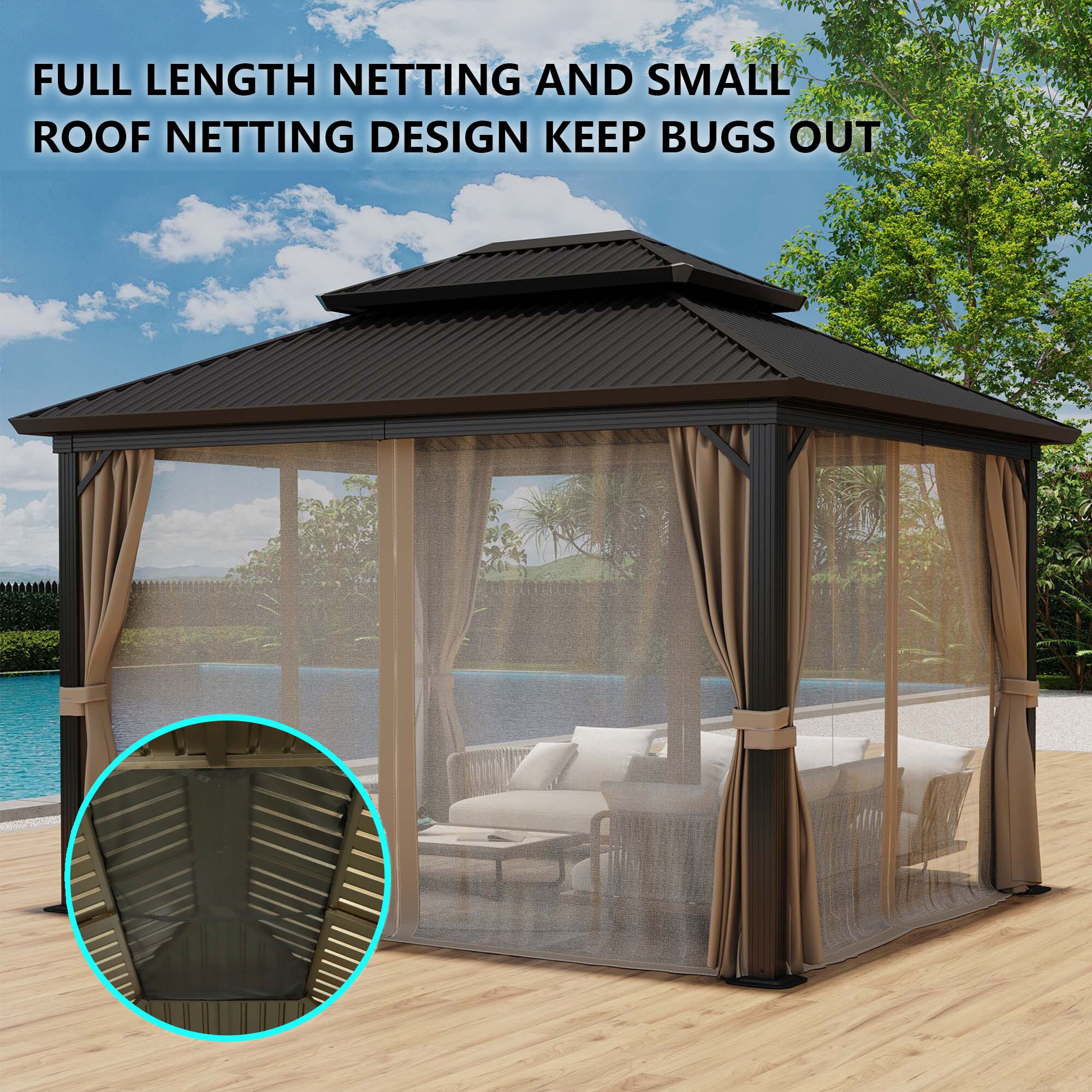 StarEcho VC-WYGZ601 Wood-Resin-Gazebos - View #4