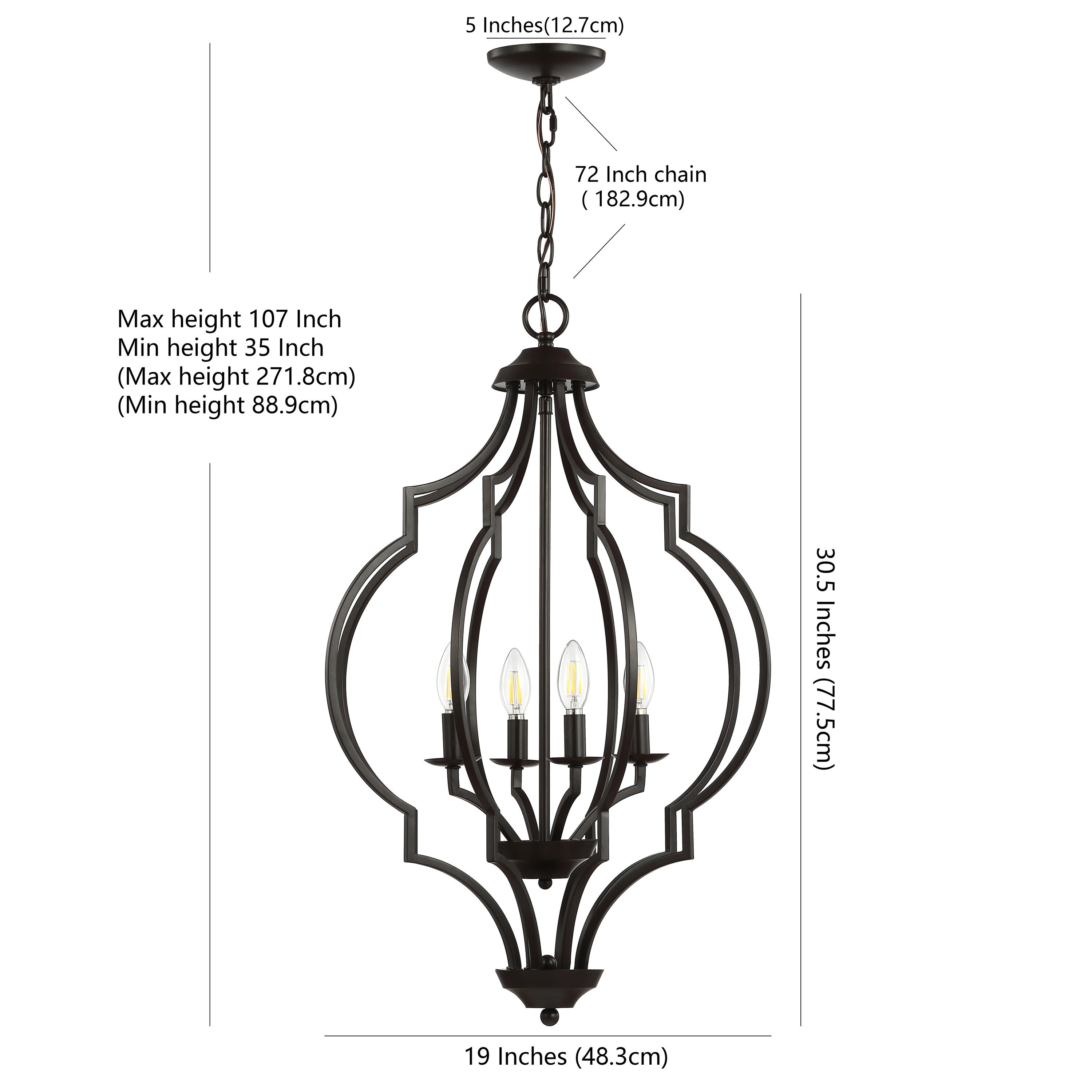 Selema 19" Oil-Rubbed Bronze Geometric LED Pendant with Adjustable Chain