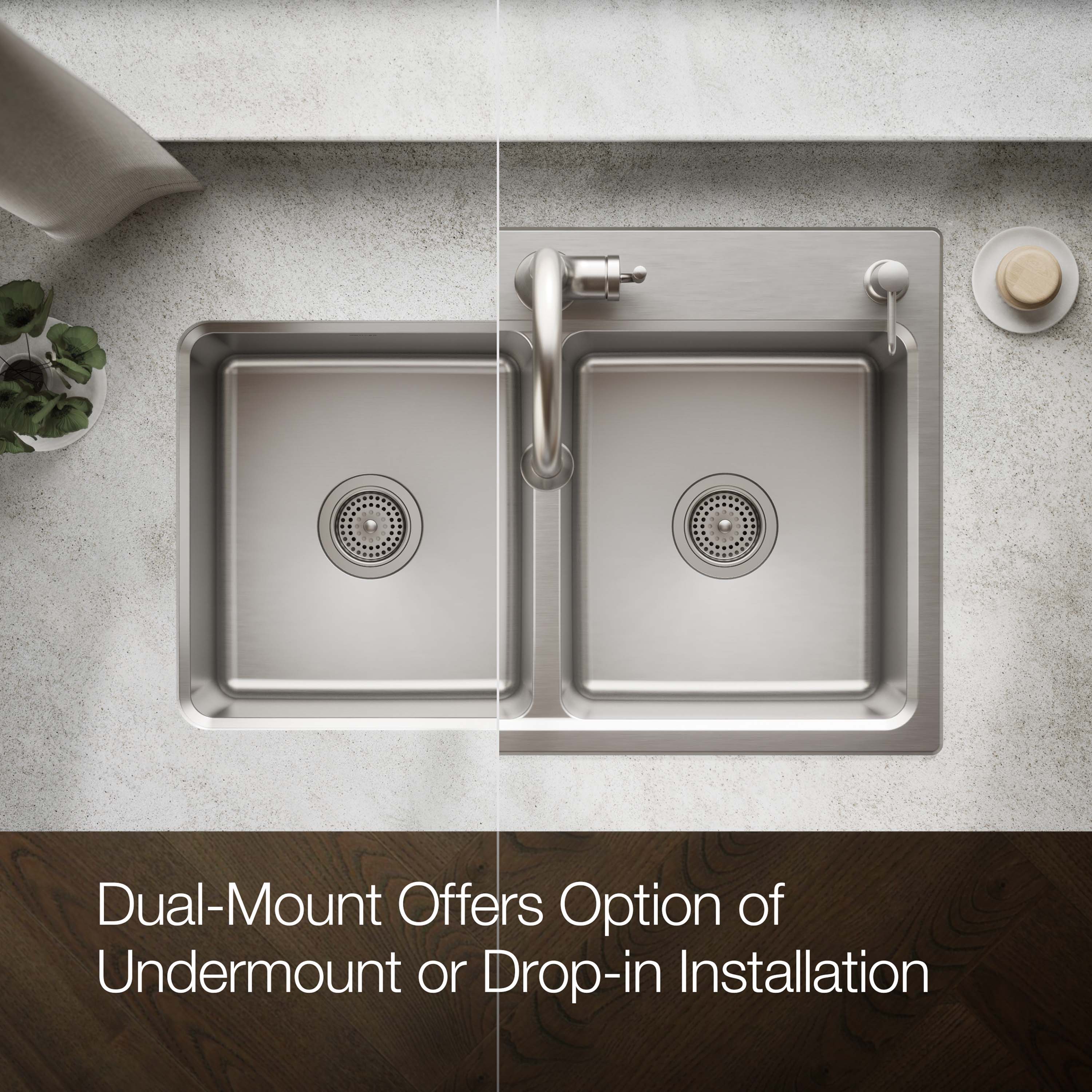 sl.ro KOHLER Prologue Dual-mount 33-in x 22-in Stainless Steel