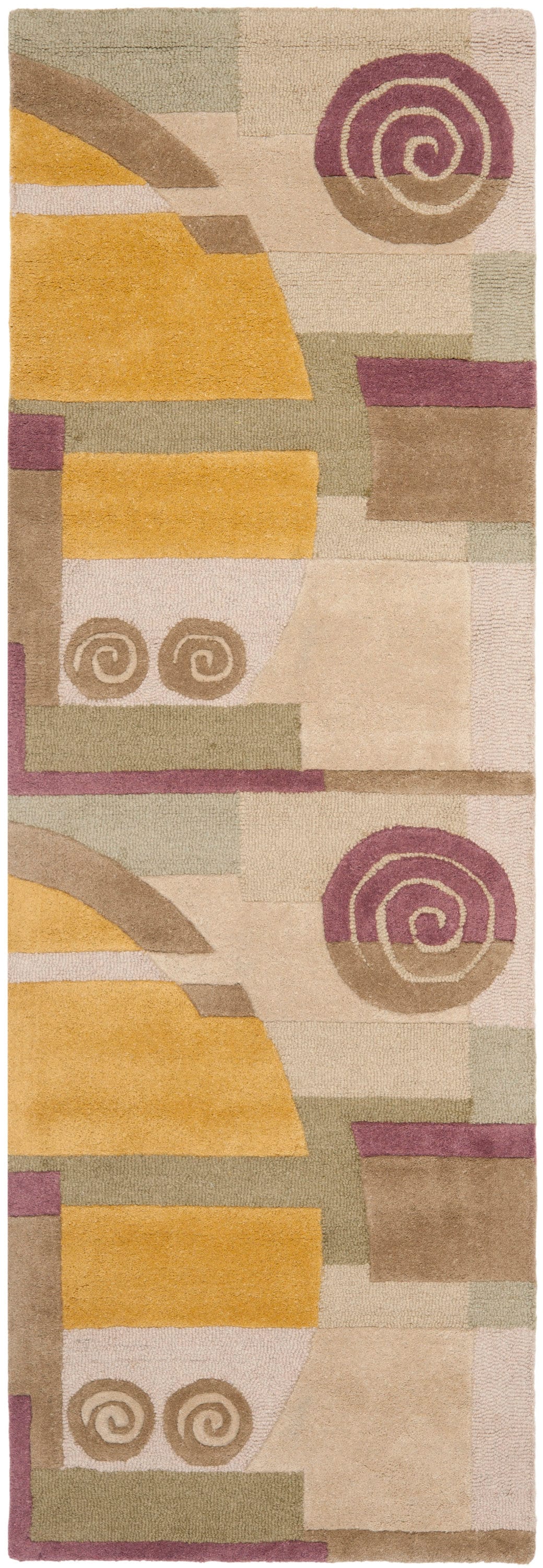 Safavieh RD643A-212 Rodeo Drive Ralda 2 x 12 (ft) Tufted Wool Beige Rectangular Indoor Geometric Bohemian/Eclectic Runner rug