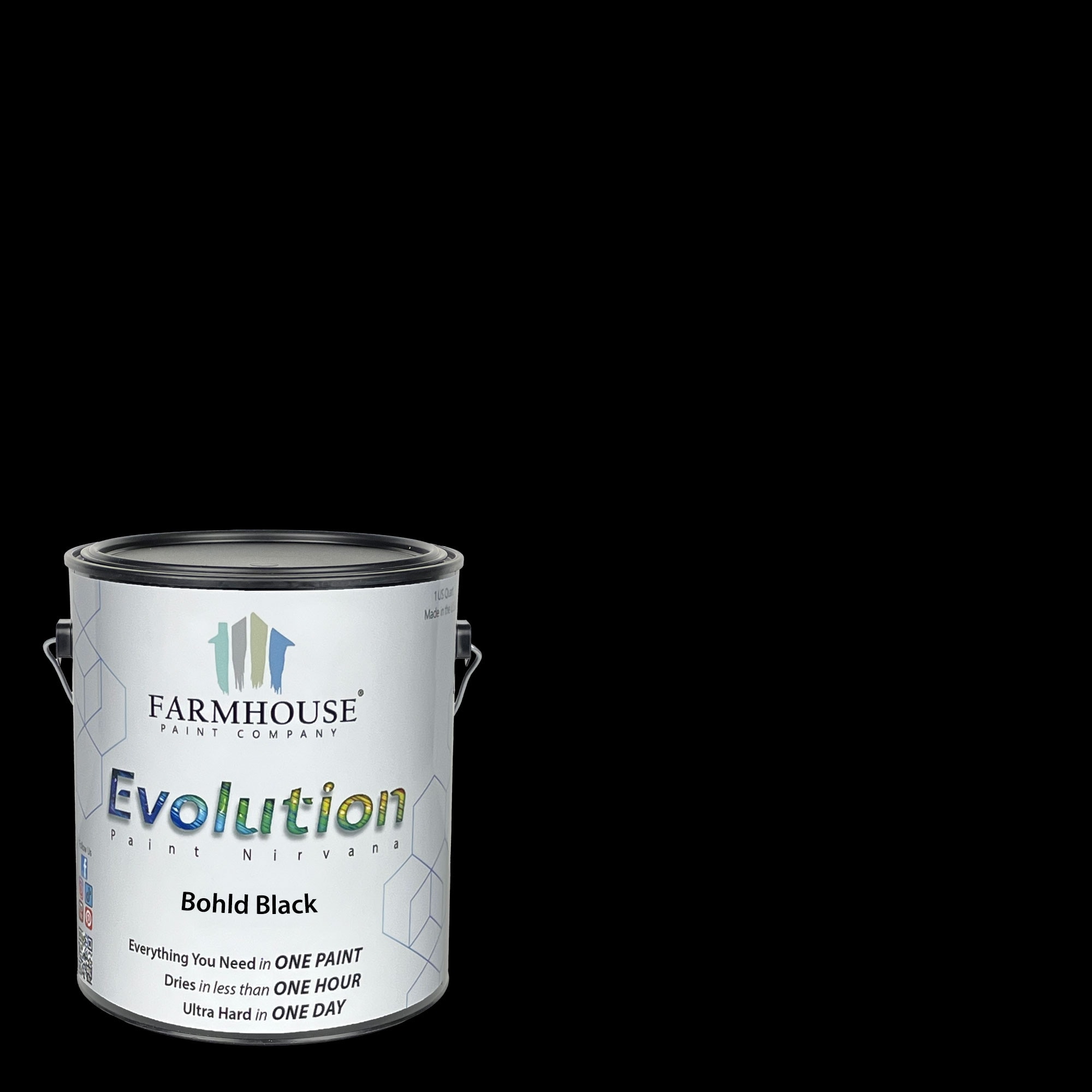 Evolution Paint EVP-BB-G Satin Bohld Black Enamel ( 1-gallon )