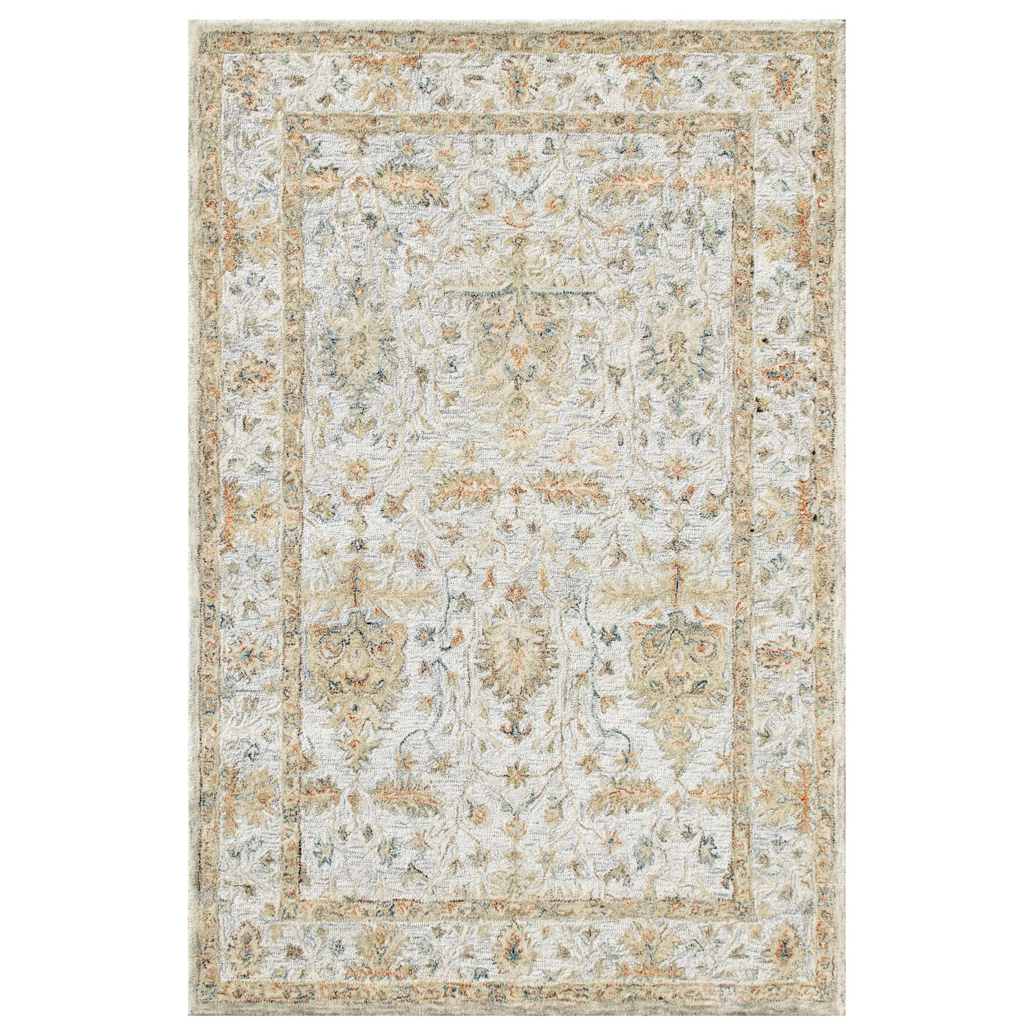 LR Home 9 X 12 Wool Silver/Taupe/Cream Indoor Abstract Area Rug in the Rugs  department at