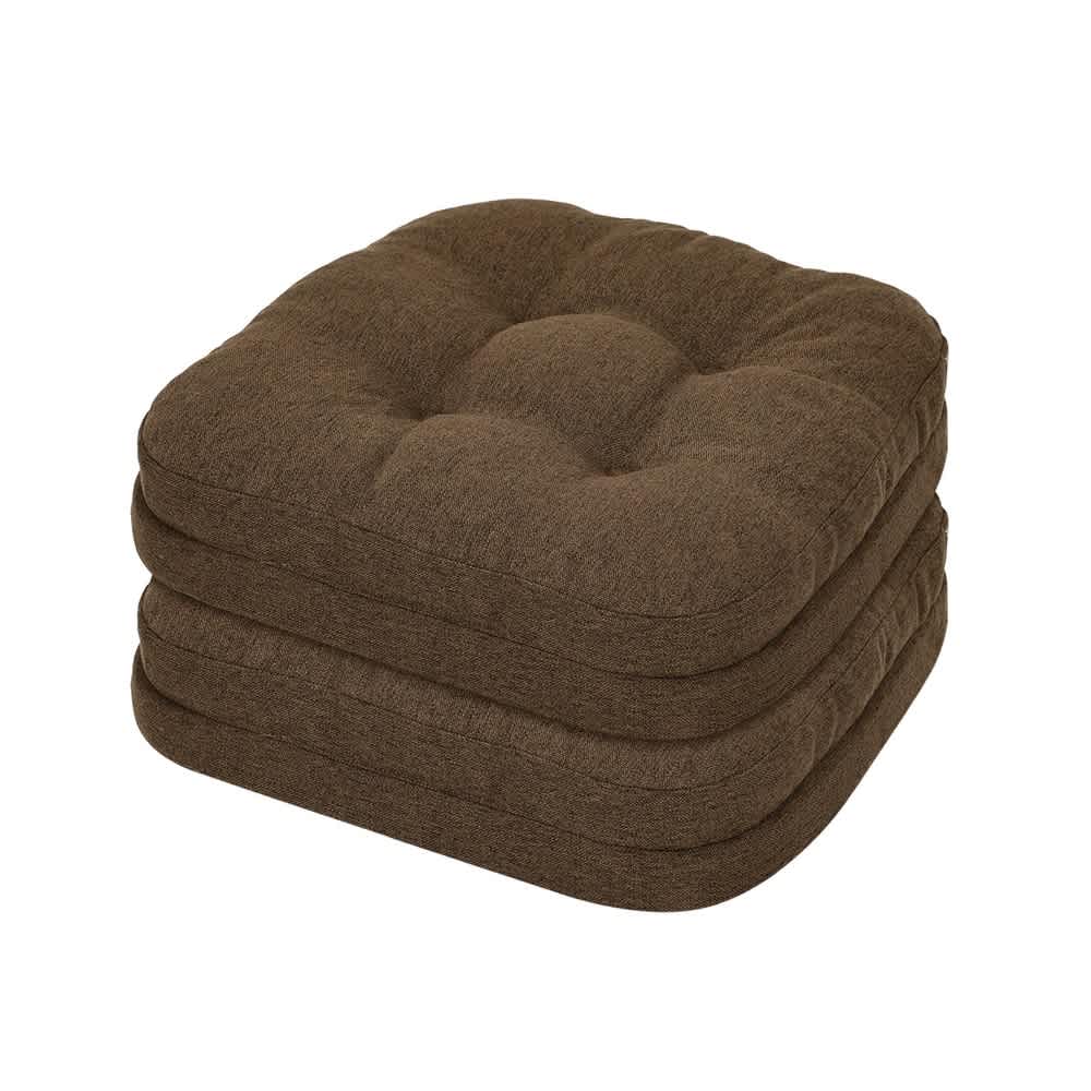 Aoibox  Set of 2 Dual Layer Memory Foam Chair Cushions 16.5 x 16.5 x 3.5 Inch Non Slip Seat Pads with Straps for Dining Kitchen Folding Chairs Dark Brown