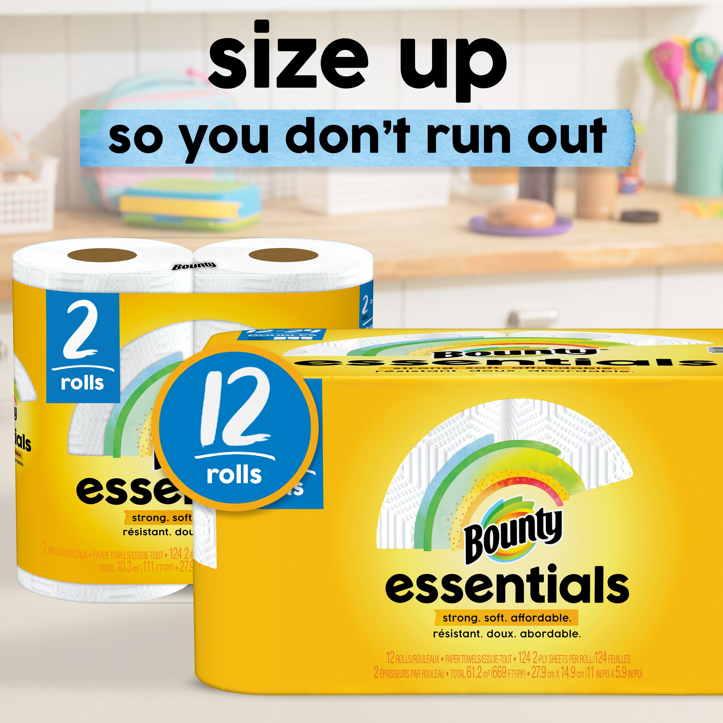 Bounty Essentials Select-A-Size Double-Roll 12-Count Paper Towels 