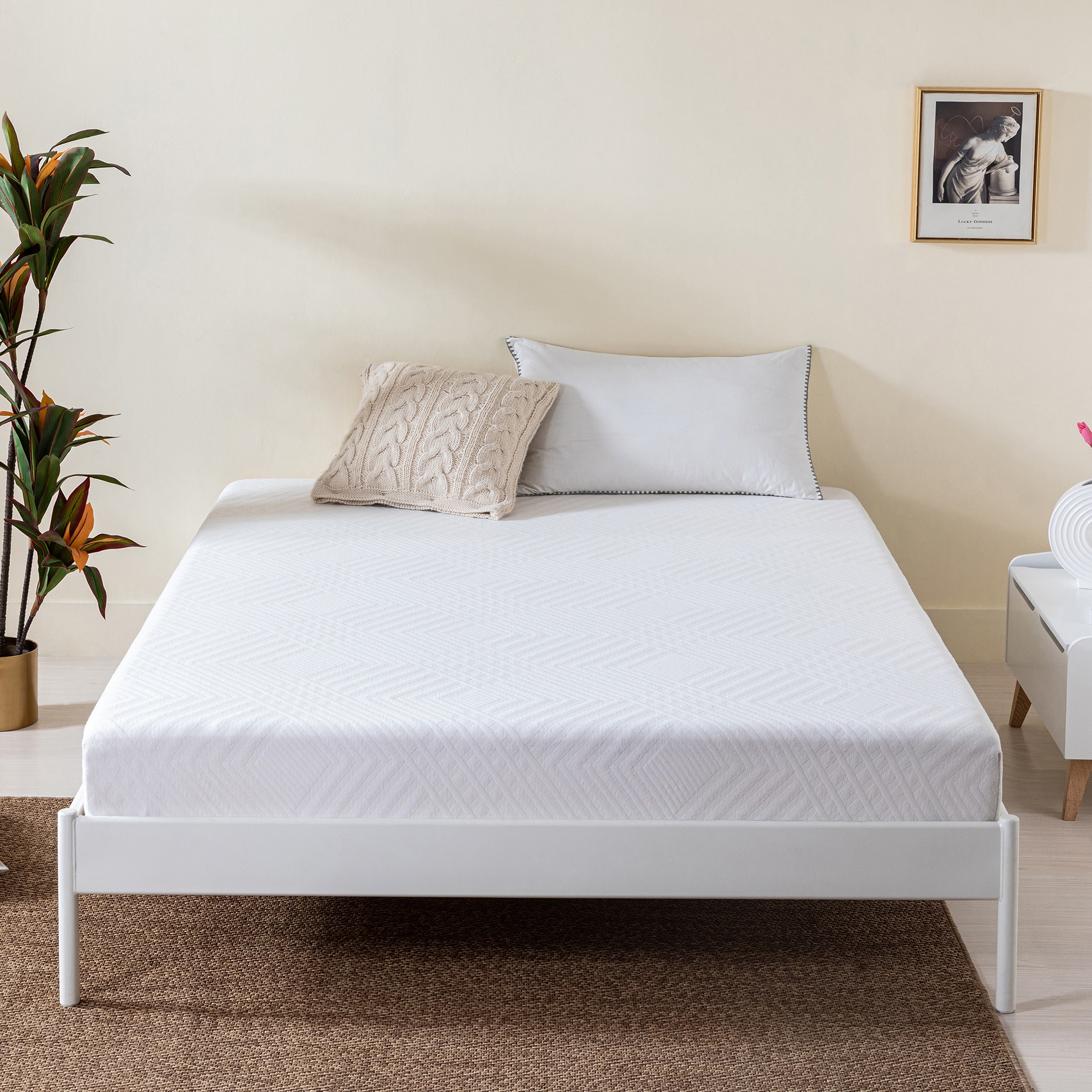 Clihome BHTH191310AAK 8-in Queen Gel Memory Foam Mattress in a Box with Boxspring Included