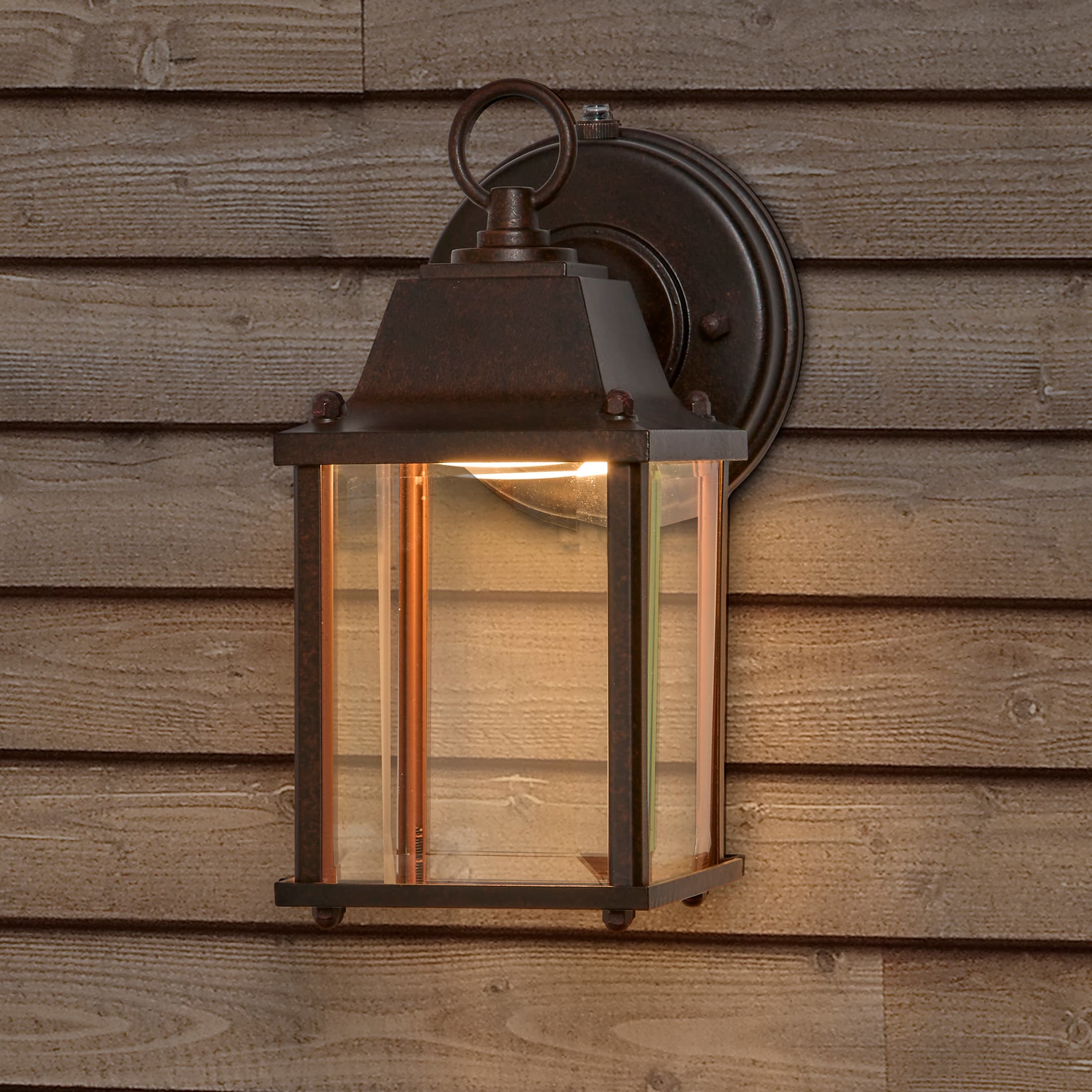 Maxxima MEL-6100BW 8.2-in H Bronze Hardwired Dusk to Dawn Integrated LED Outdoor Wall Light