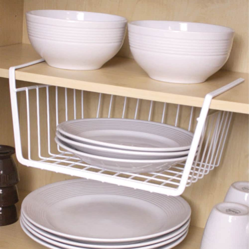 Home Basics White Under-shelf Basket - Durable Vinyl Coated Steel ...