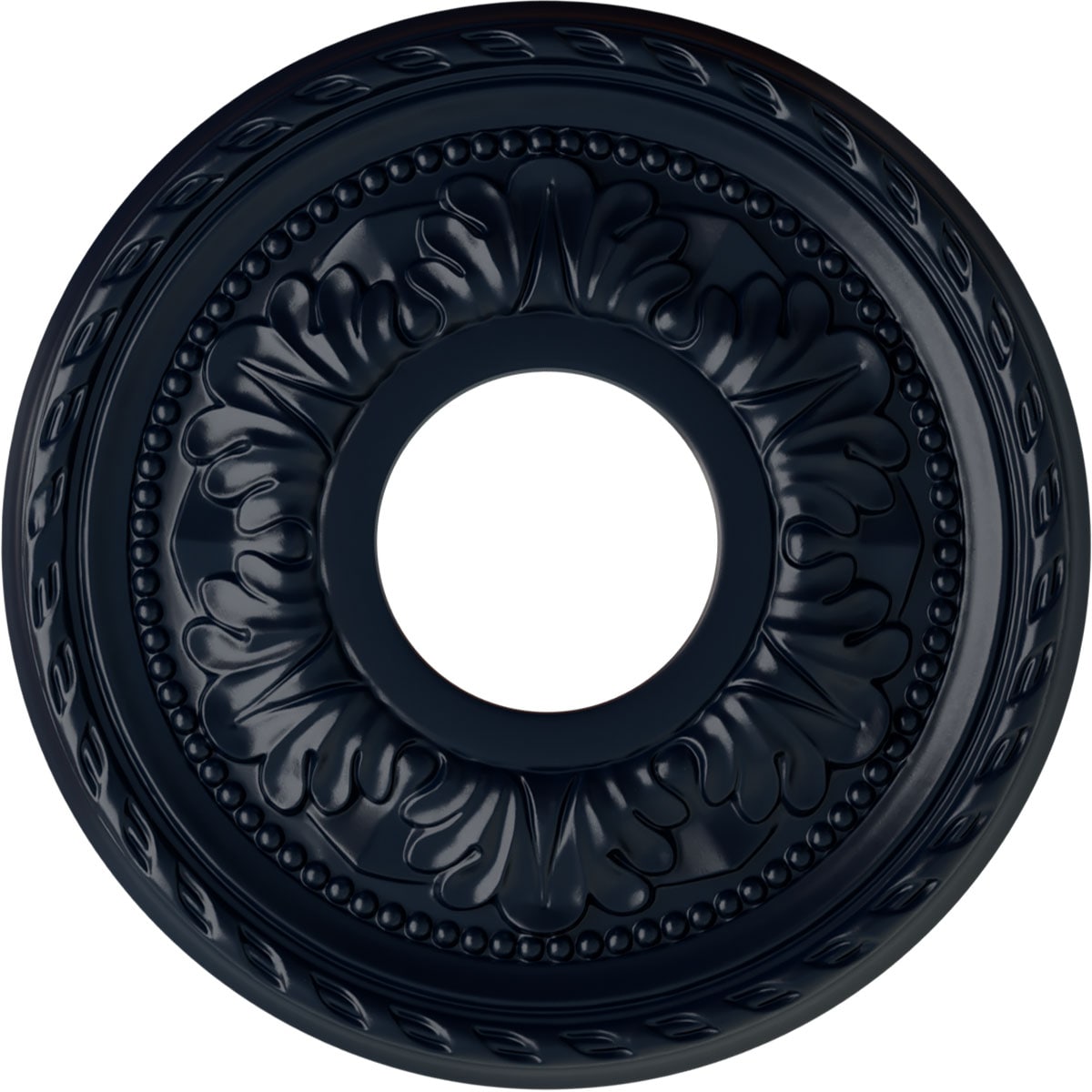 Ekena Millwork CM11PMMDF Palmetto 11.375-in W x 11.375-in L Painted Midnight Dream Polyurethane Whole Ceiling Medallion