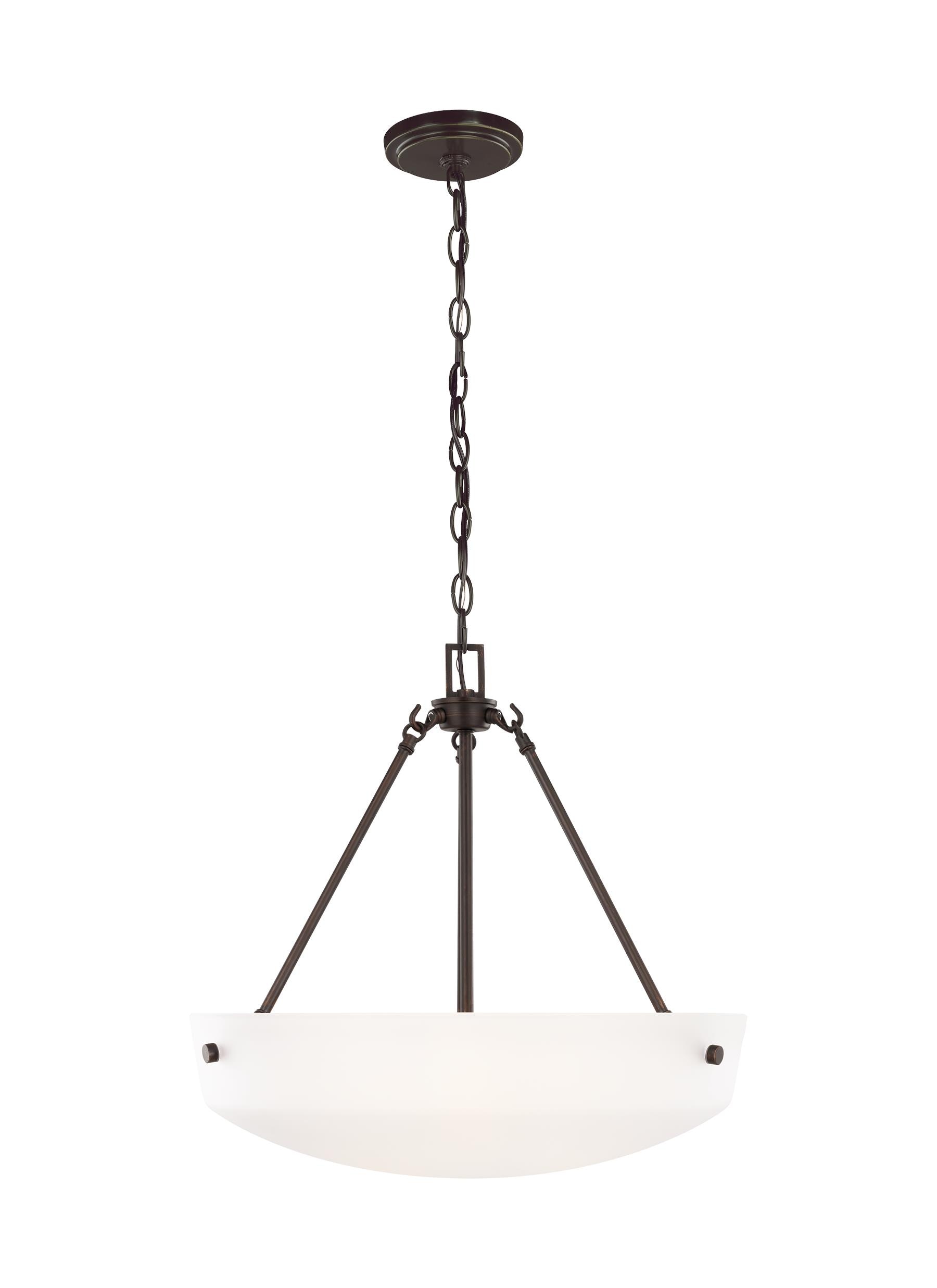 Kerrville Satin Etched Glass Bowl Pendant in Bronze with LED
