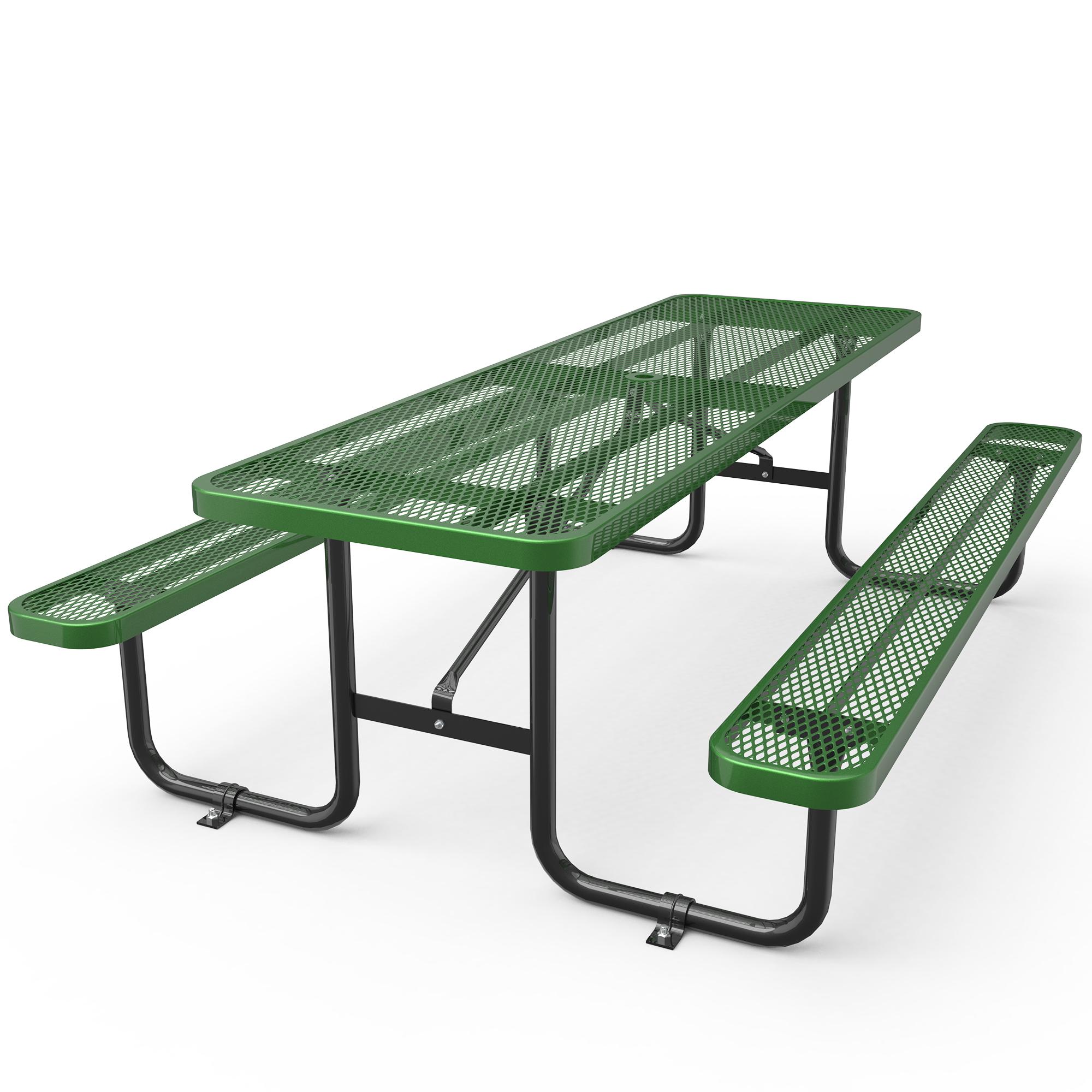 Bayfeve BFG-234E-PDS 96-in Green Steel Rectangle Picnic Table