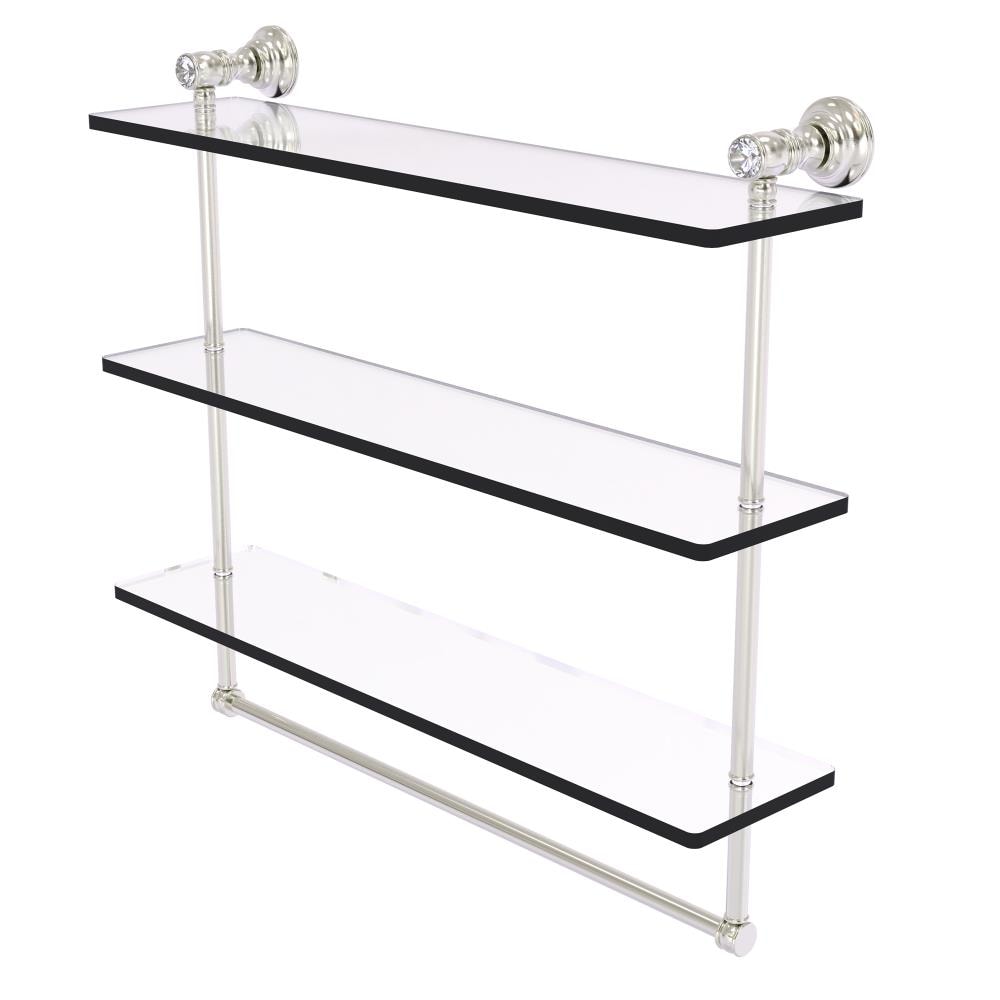 Allied Brass CC-5-22-TB-SN Carolina Crystal Satin Nickel 3 -Tier Wall mount Bathroom Shelf ( 22-in x 19.7-in x 5-in )