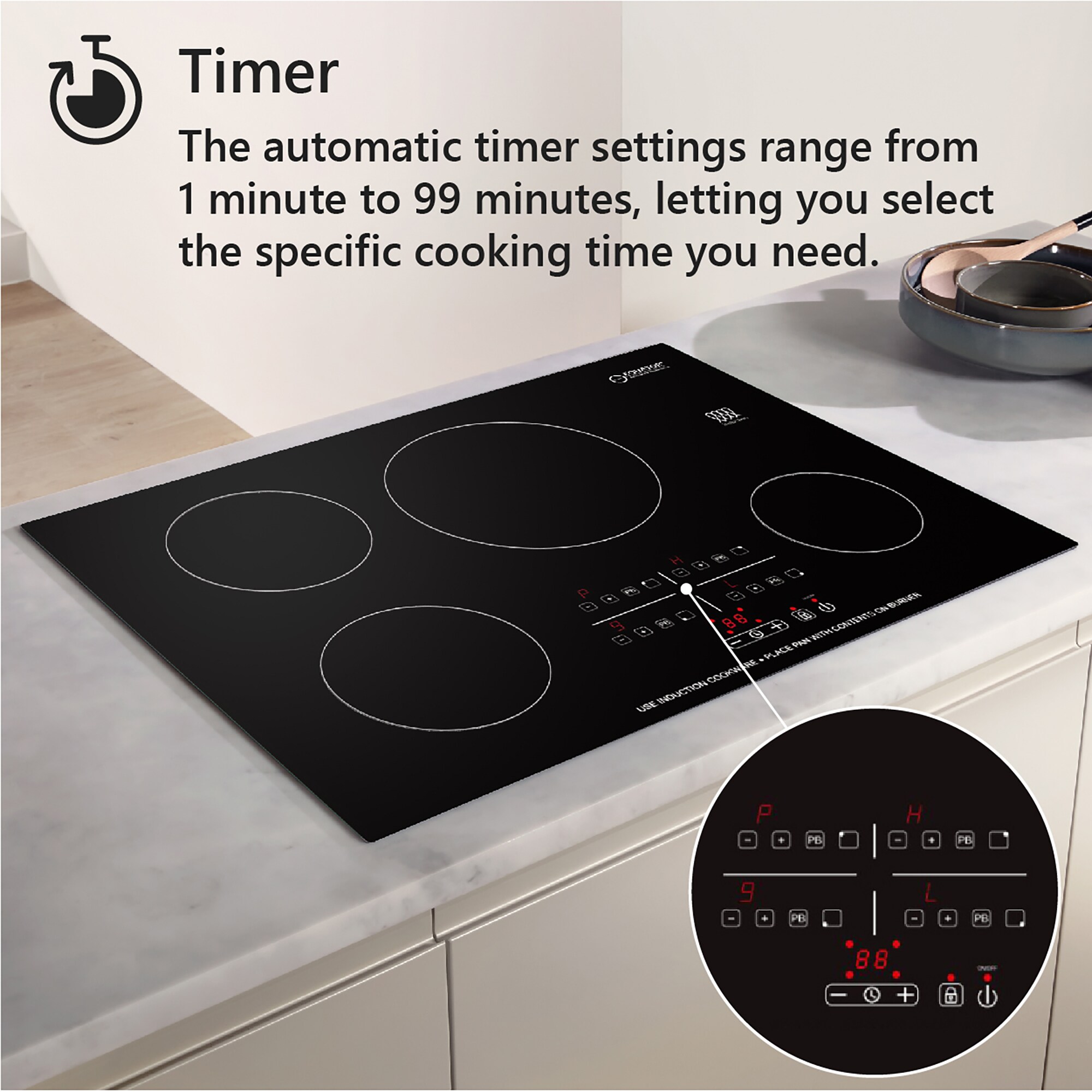 Equator 30" Black Ceramic 4 Burner Induction Cooktop