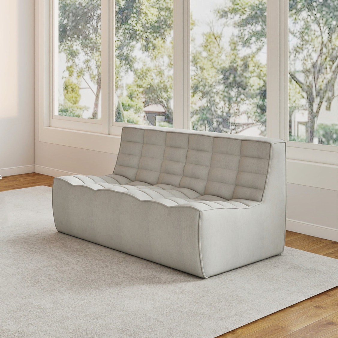 BuotiqHom DH-S2-131LG 55-in Casual Gray Linen 2 -seater Loveseat