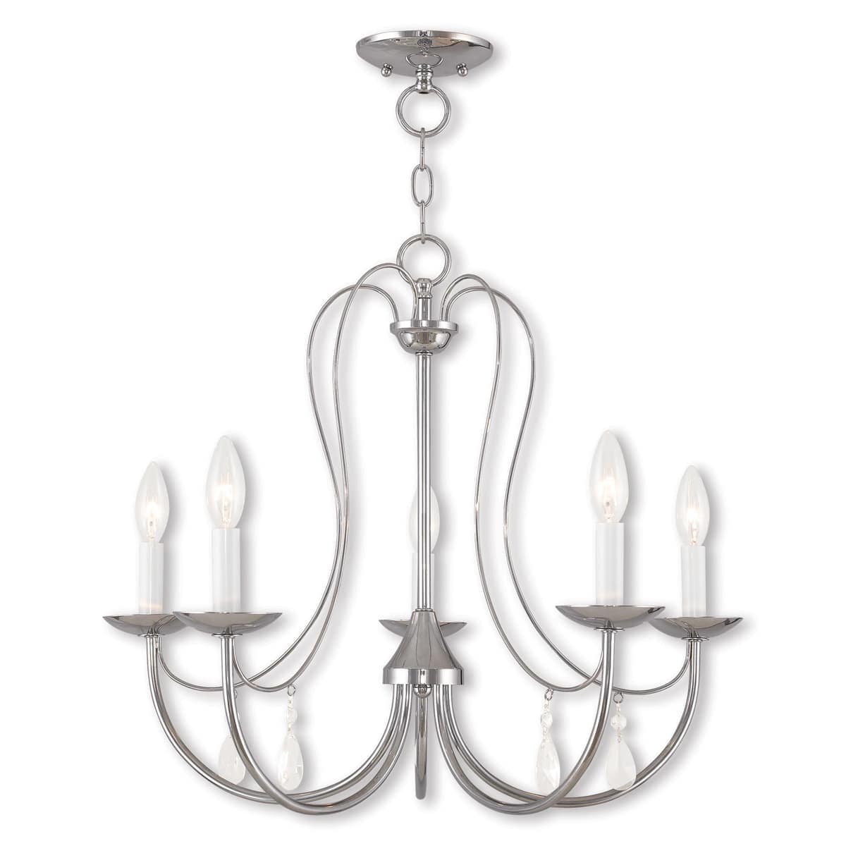 Livex Lighting - Mirabella 5 -Light Polished Chrome Crystal Steel Chandelier