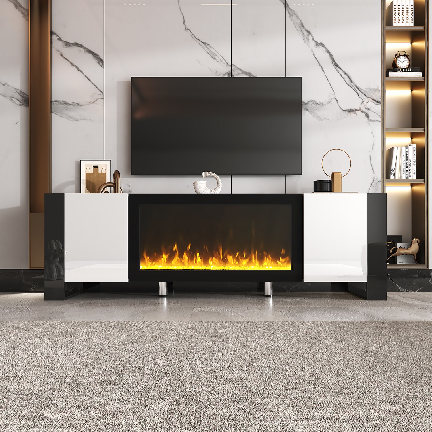 No heat fireplace tv stand sales