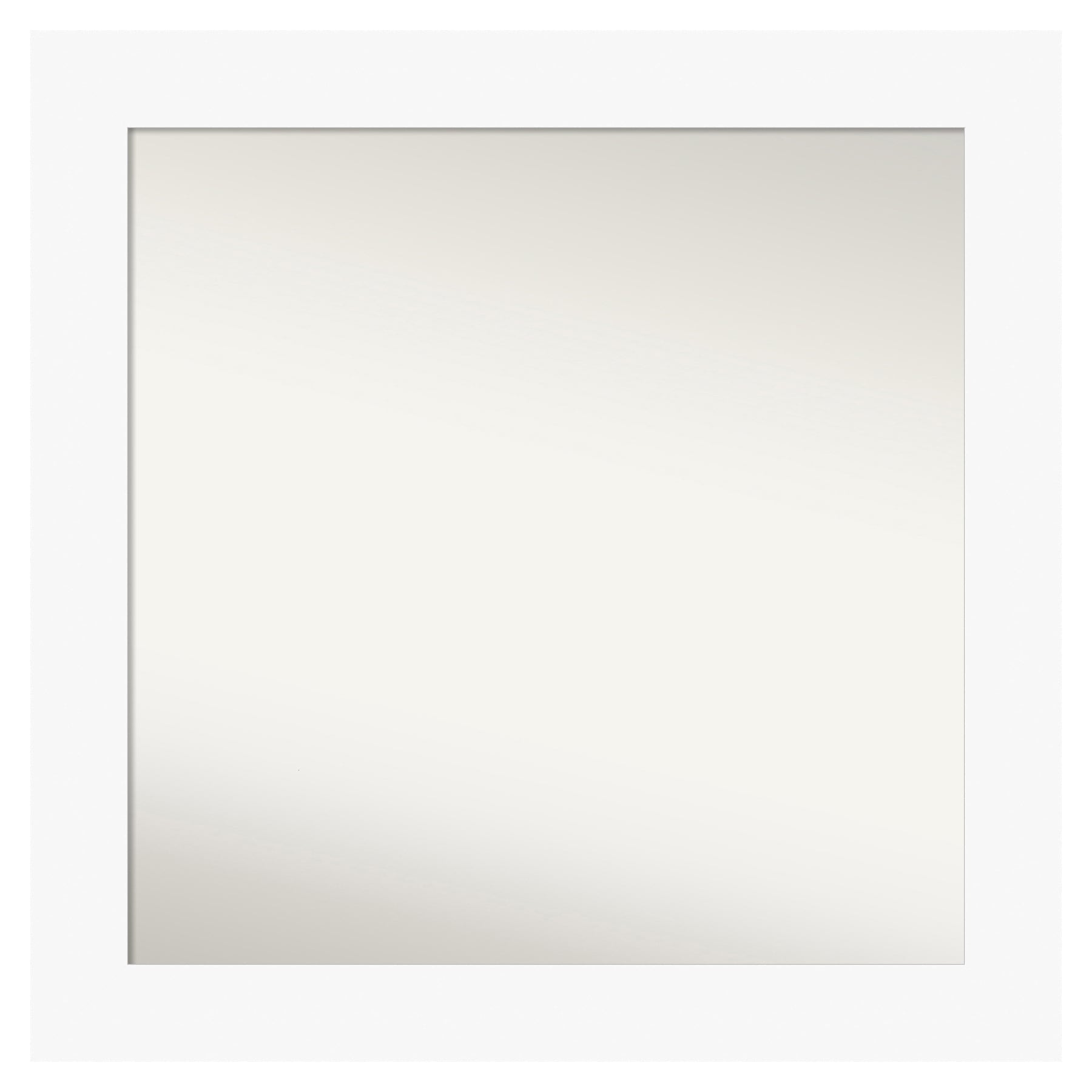 Amanti Art A17008100500 Basic White Frame 31.5-Inches W x 31.5-Inches H Square Salon Scoop Silver Framed Vanity Mirror