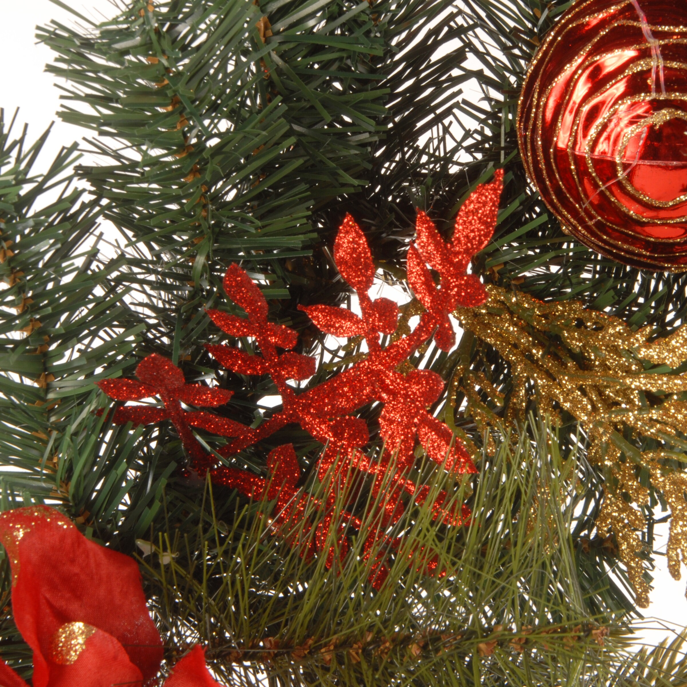 6 ft. Red and Gold Burlap Christmas Garland