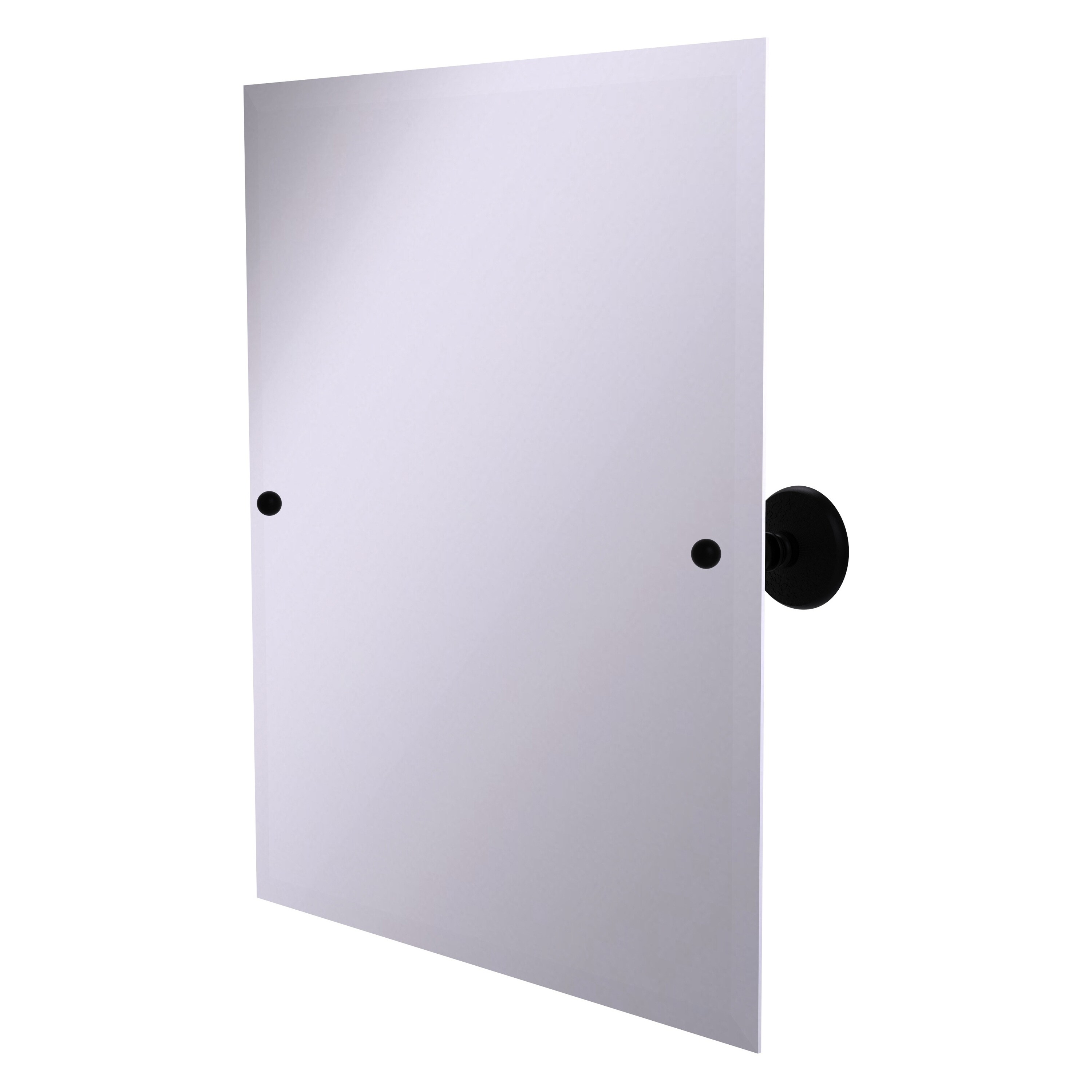 Allied Brass PMC-92-BKM Prestige Monte Carlo 21-Inches x 26-Inches Beveled Frameless Rectangle Tilting Bathroom Vanity Mirror ( Matte Black )