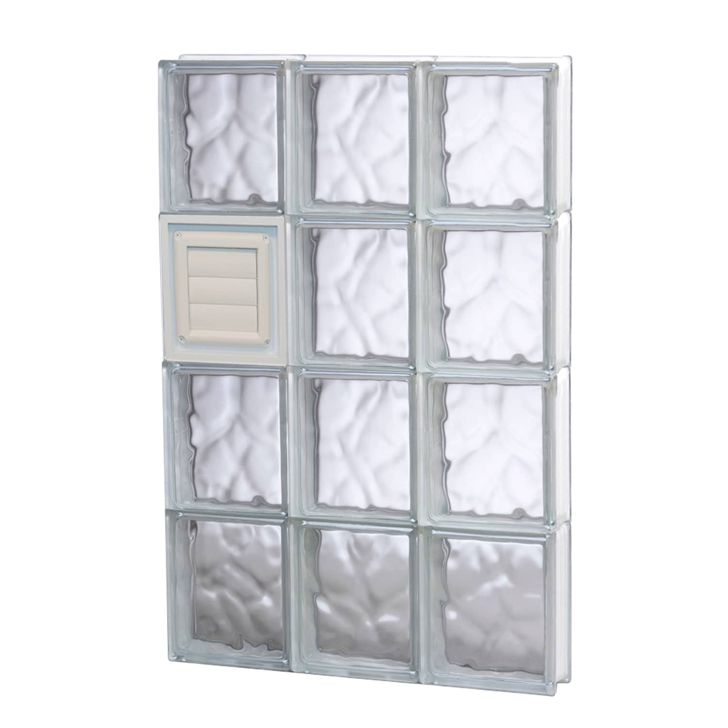 REDI2SET D1832DC Wavy Glass 17-1/4-in x 31-in Frameless Replacement Dryer vent Glass Block Window