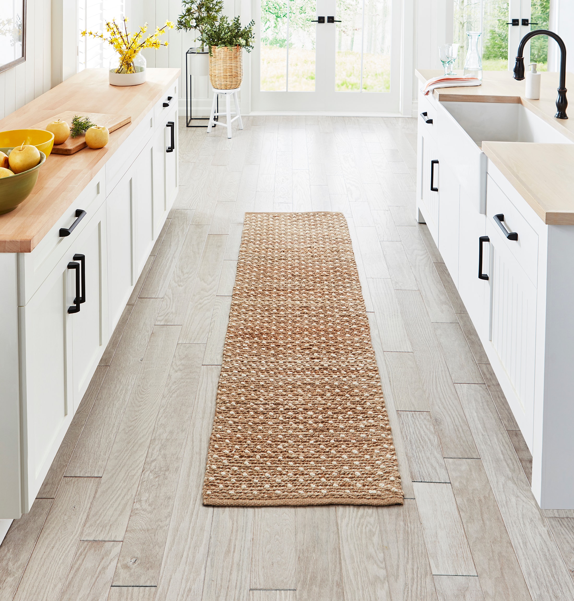 allen + roth 33072 Speckled Dunes 2 x 7 (ft) Jute Natural Ivory Rectangular Indoor Runner rug