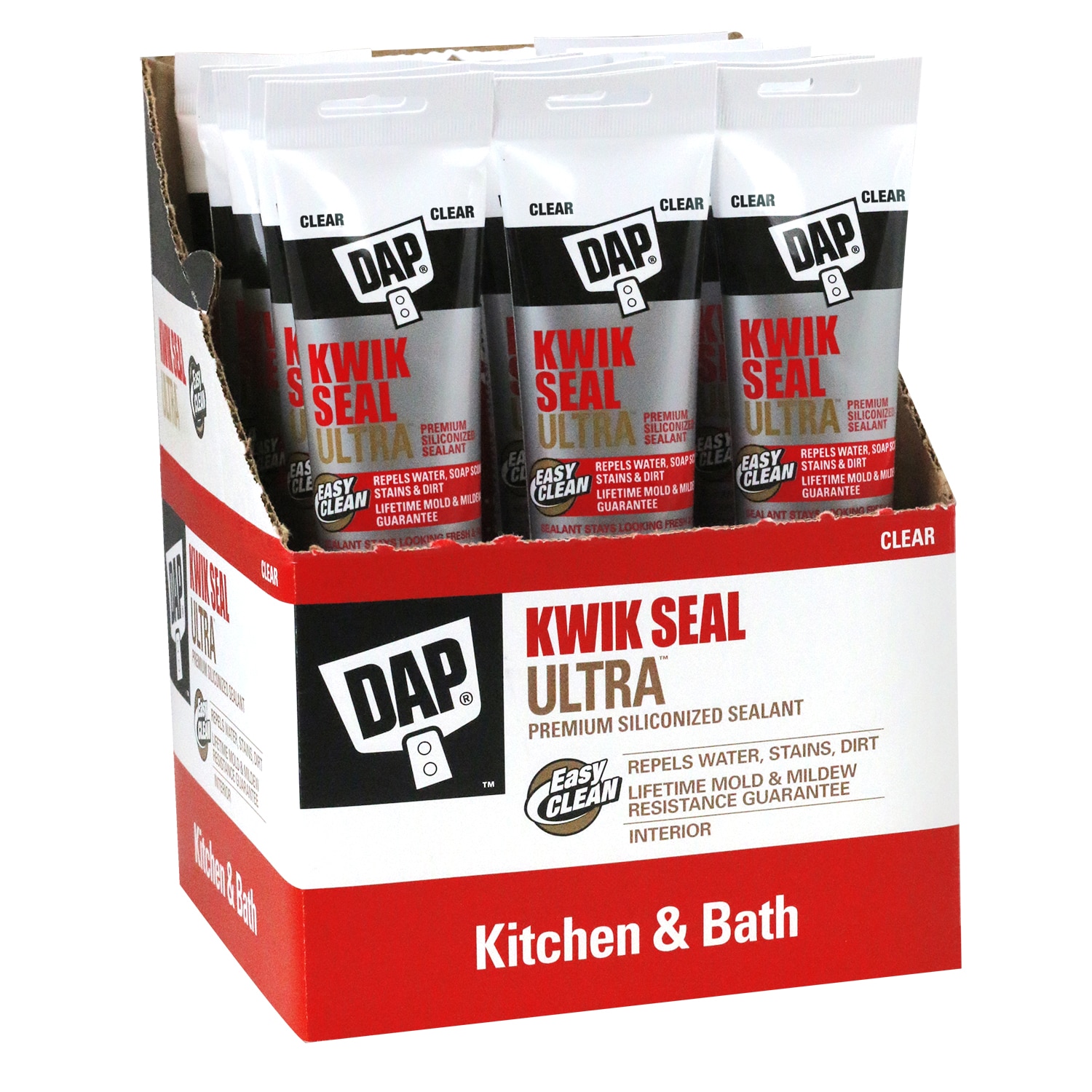 DAP 7079818914SOS Kwik Seal Ultra 12 -Pack 5.5-oz Kitchen bath White Latex Caulk