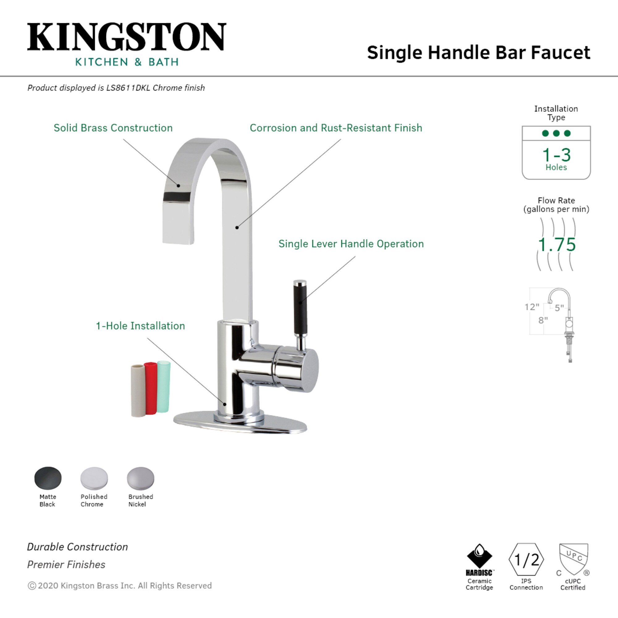 Kingston Brass WLLS8618DKL Kitchen-Faucets - View #2