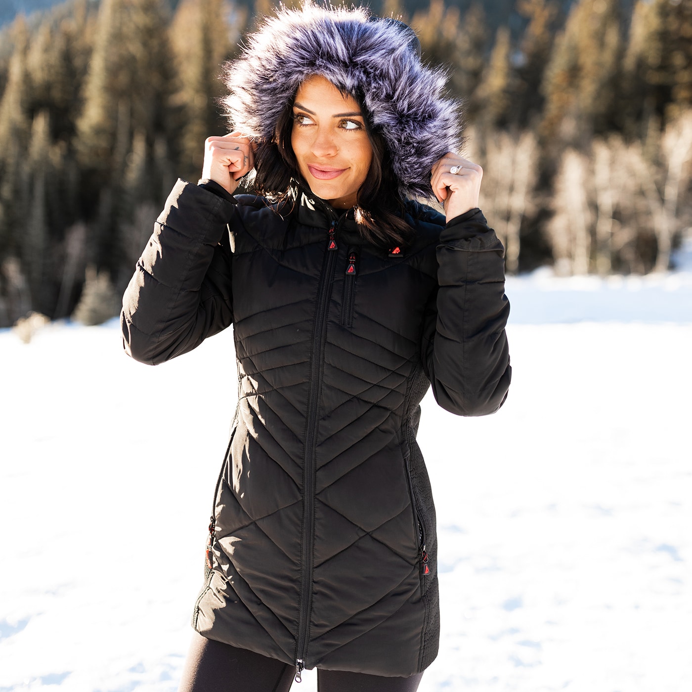 ActionHeat Women's Black Hooded Insulated Heated Jacket (X-large) in ...