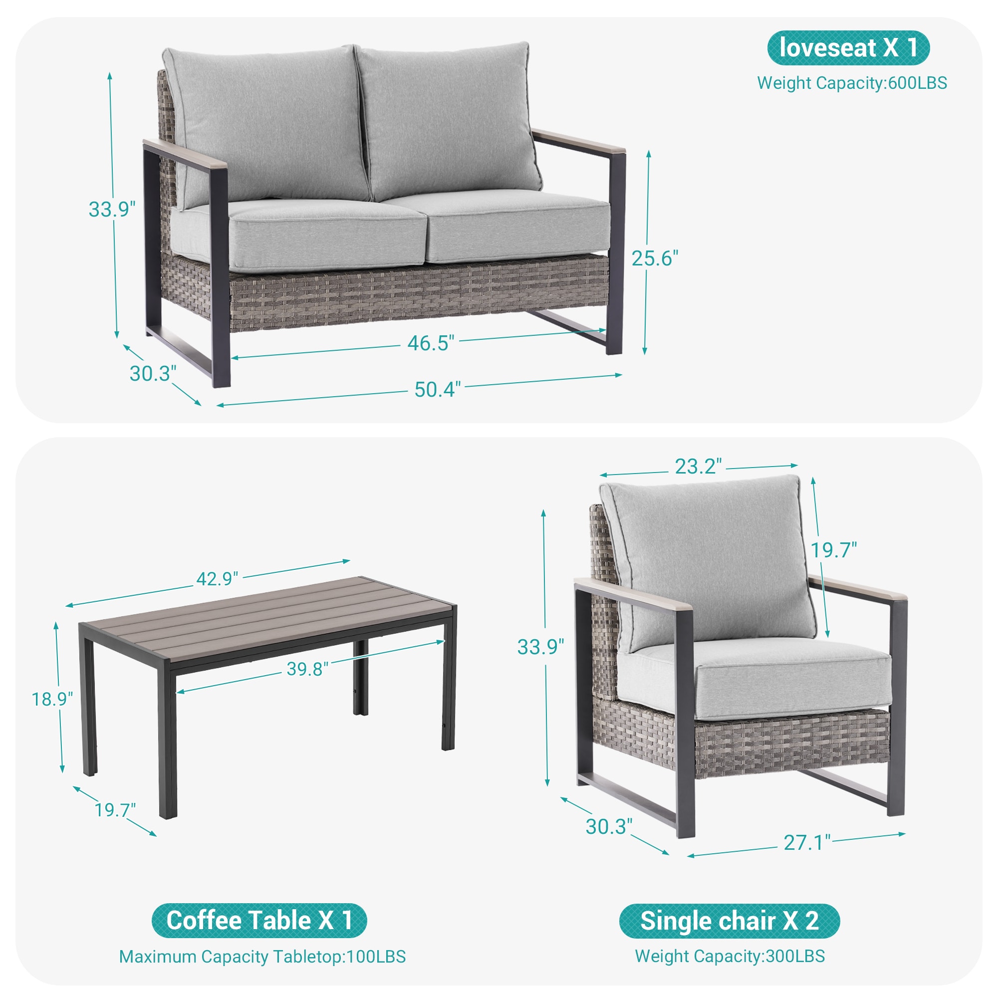 ACEGOSES LW-148-04HLY Patio-Conversation-Sets - View #3