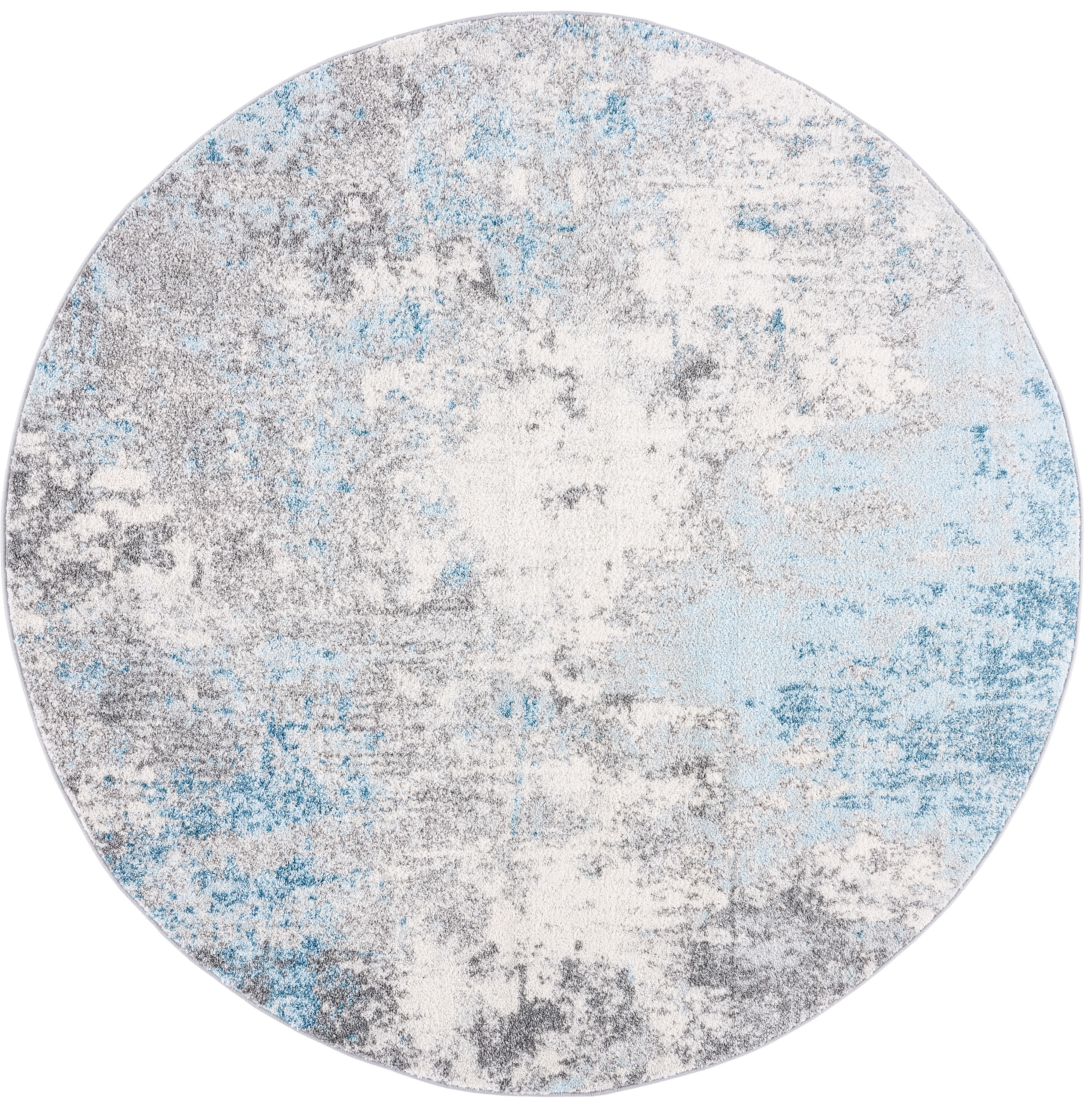 Safavieh TUL207F-9R Tulum 9 x 9 (ft) Loomed Polypropylene Gray/Blue Round Indoor Abstract Bohemian/Eclectic Area rug